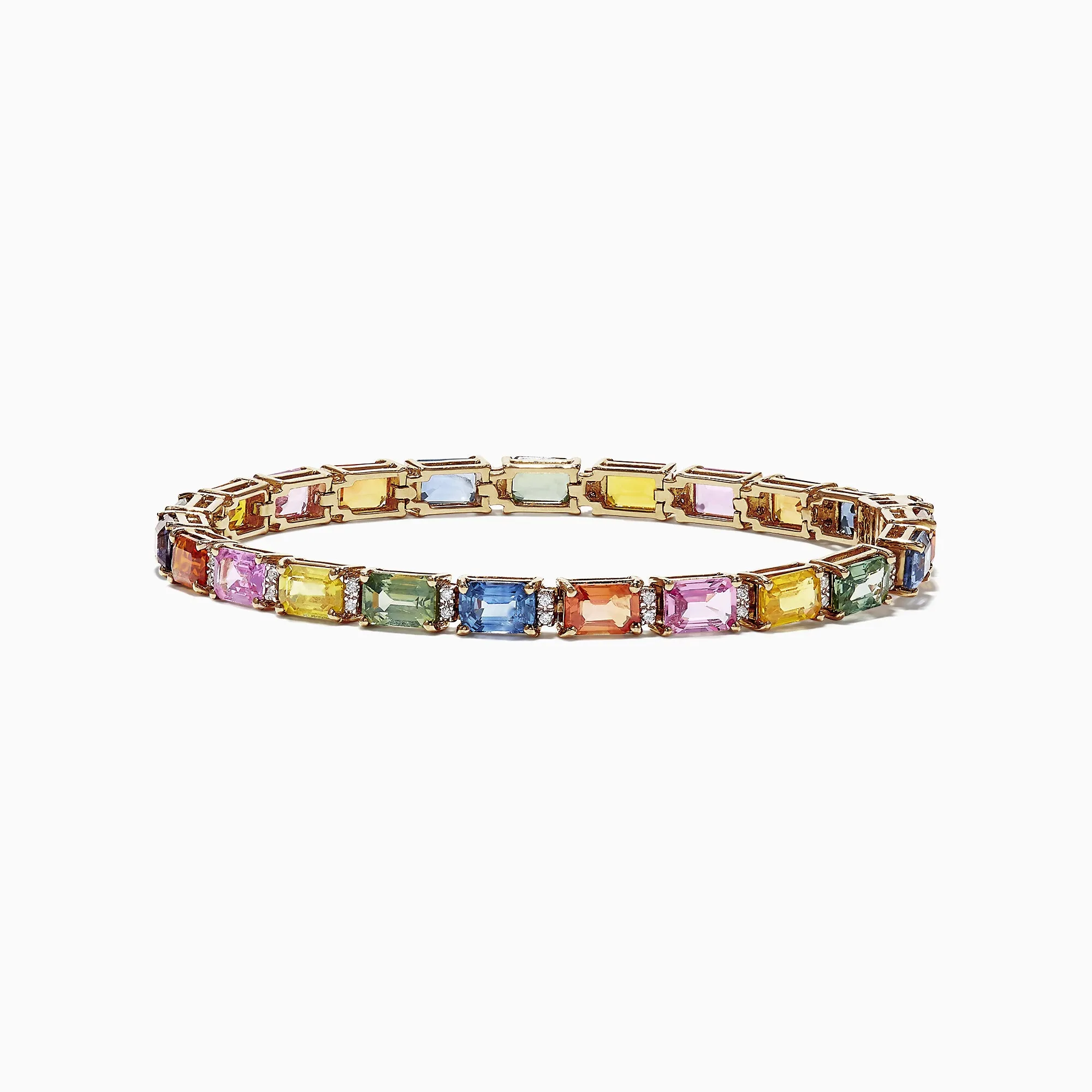 Watercolors 14K Yellow Gold Multi-Sapphire Diamond Bracelet, 14.51 TCW sold by Effy