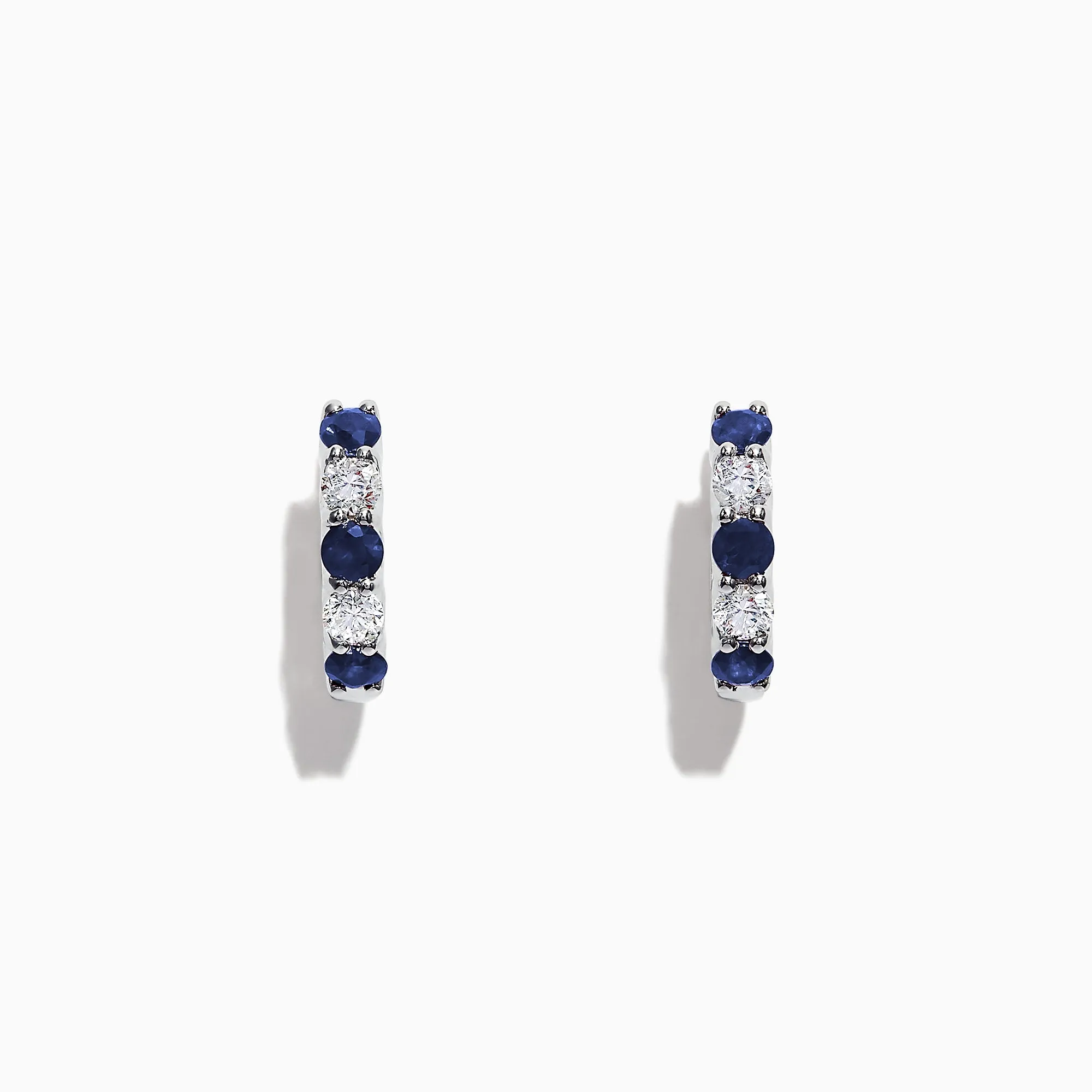Royale Bleu 14K Gold Sapphire and Diamond Hoop Earrings, 1.19 TCW sold by Effy