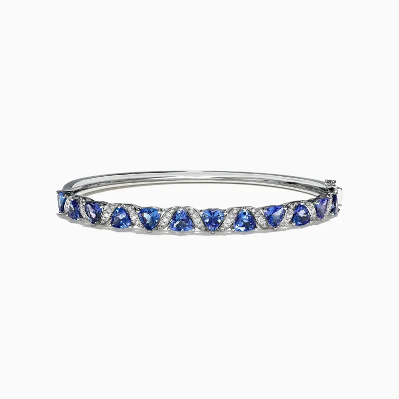 Nahla Siri 14K White Gold Tanzanite Diamond Bangle, 4.76 TCW sold by Effy