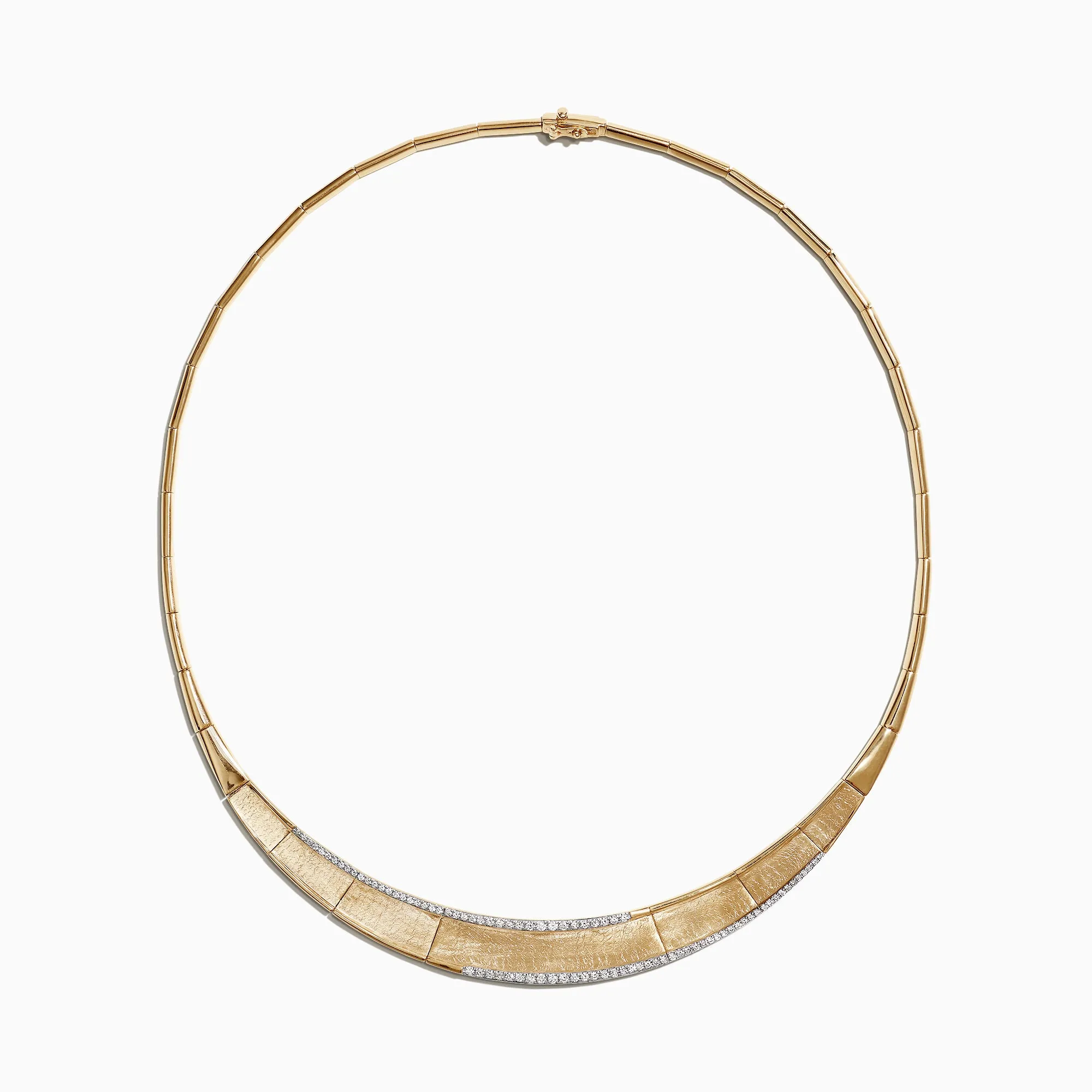D'Oro 14K Brushed Yellow Gold Diamond Collar Necklace, 0.90 TCW sold by Effy