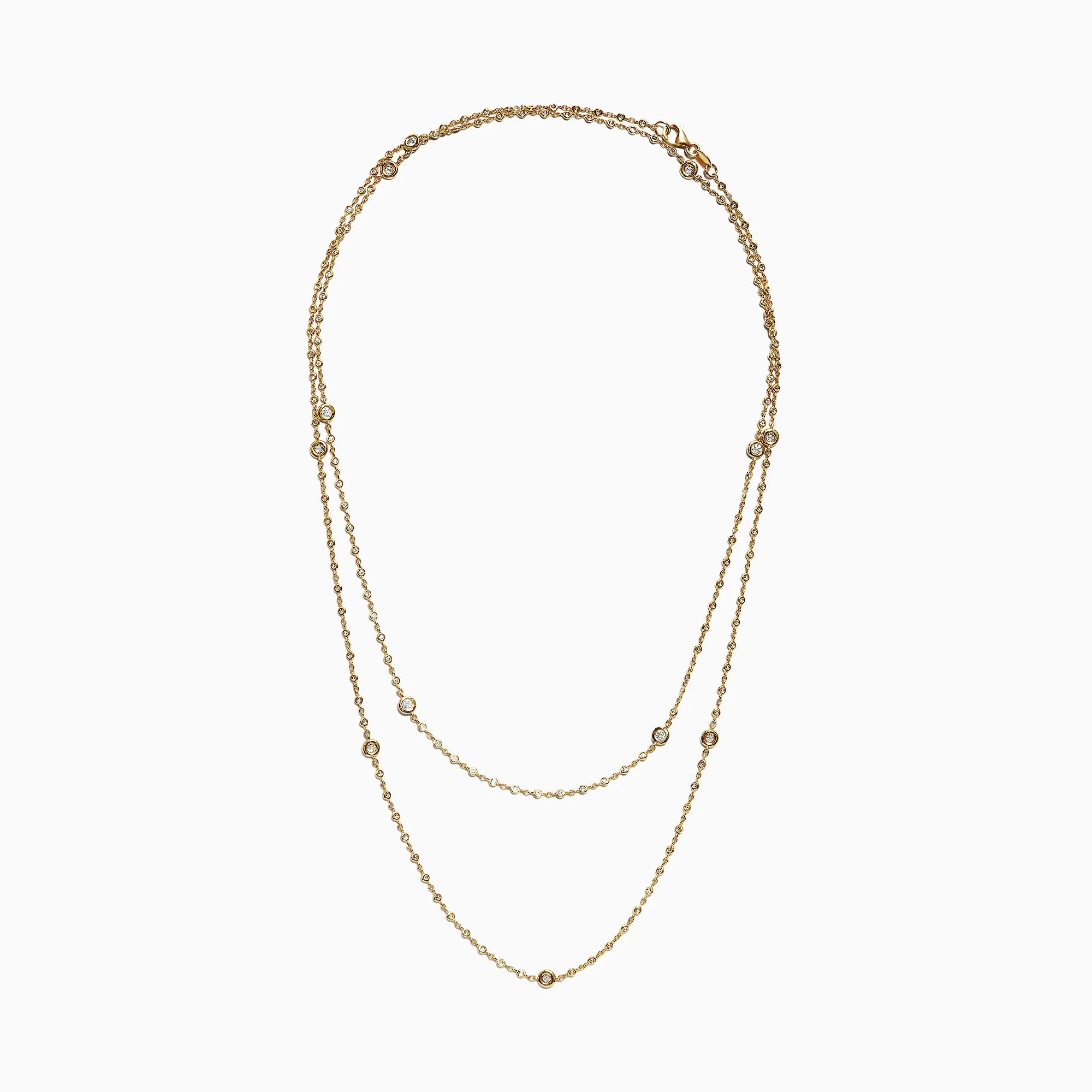 D'Oro 14K Yellow Gold Diamond Station Necklace, 1.35 TCW sold by Effy product image thumbnail 3