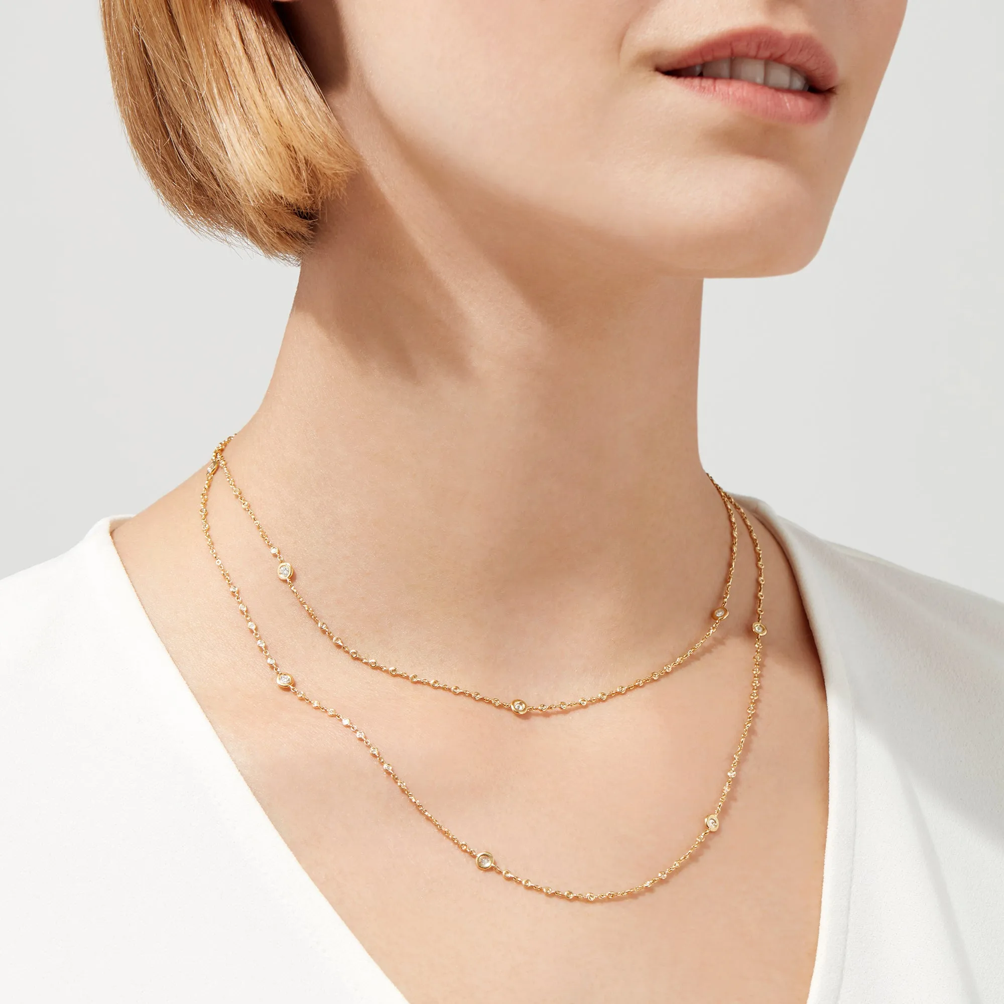 D'Oro 14K Yellow Gold Diamond Station Necklace, 1.35 TCW sold by Effy product image thumbnail 4