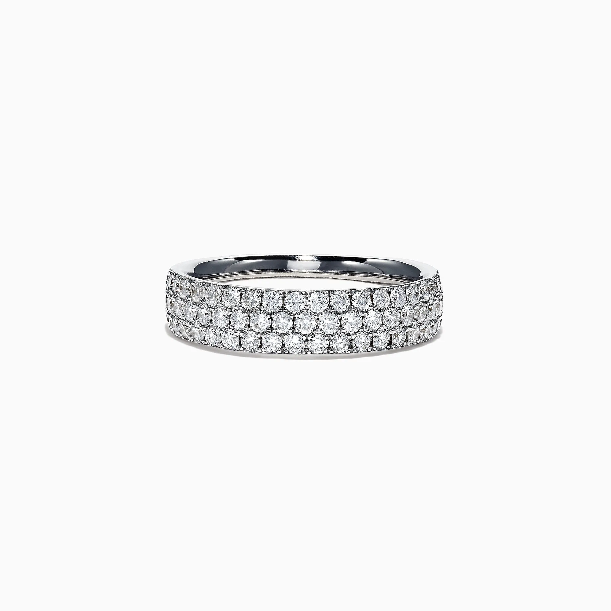 Pave Classica 14K White Gold Three Row Pave Diamond Band, 0.84 TCW sold by Effy