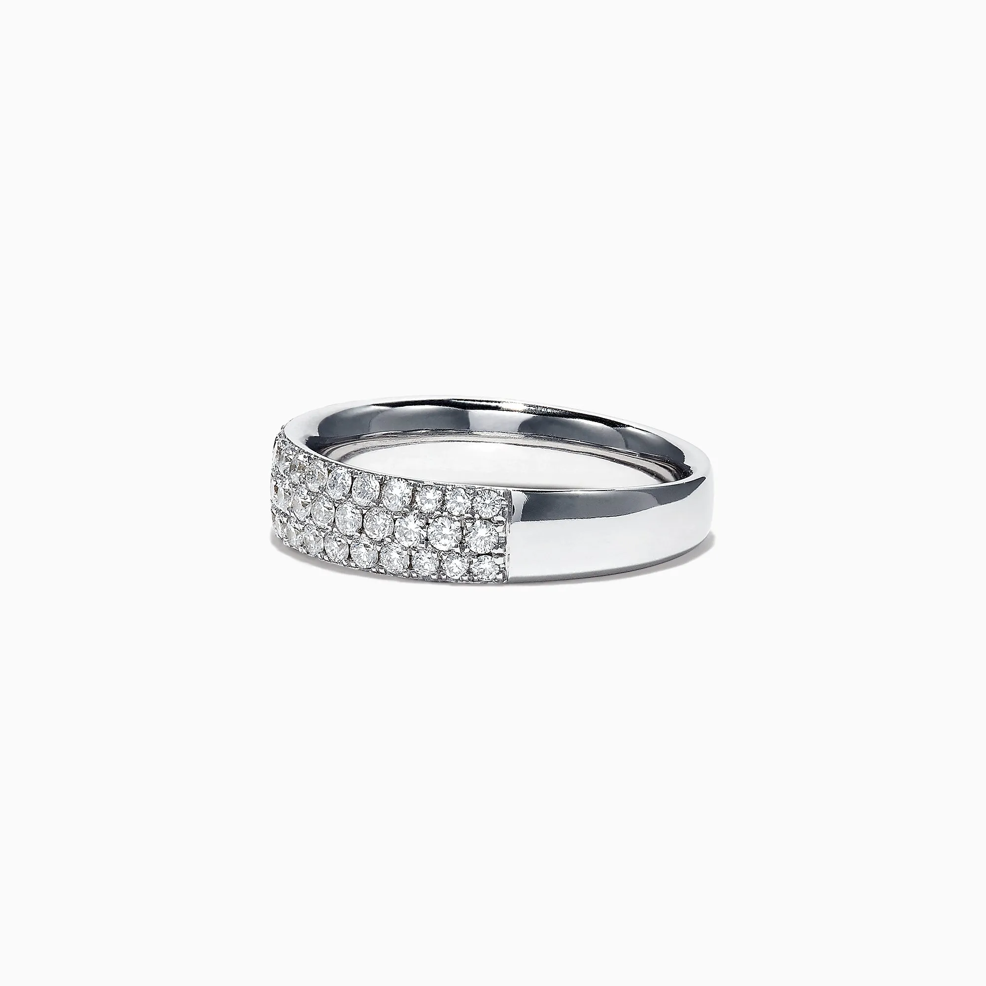 Pave Classica 14K White Gold Three Row Pave Diamond Band, 0.84 TCW sold by Effy product image thumbnail 4