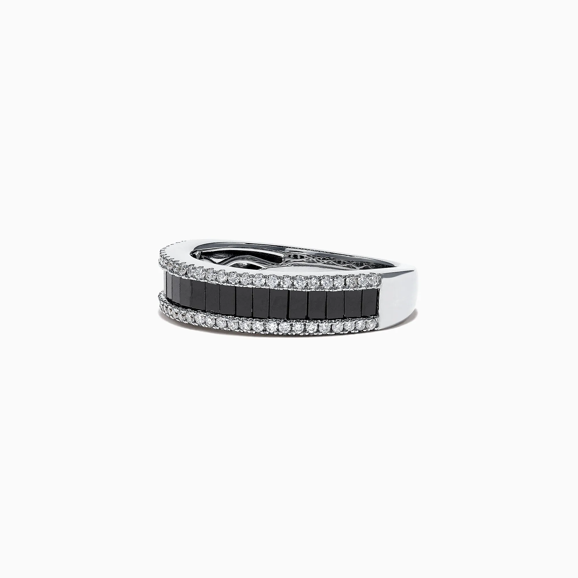 14K White Gold Black and White Diamond Band Ring, 1.06 TCW sold by Effy product image thumbnail 3