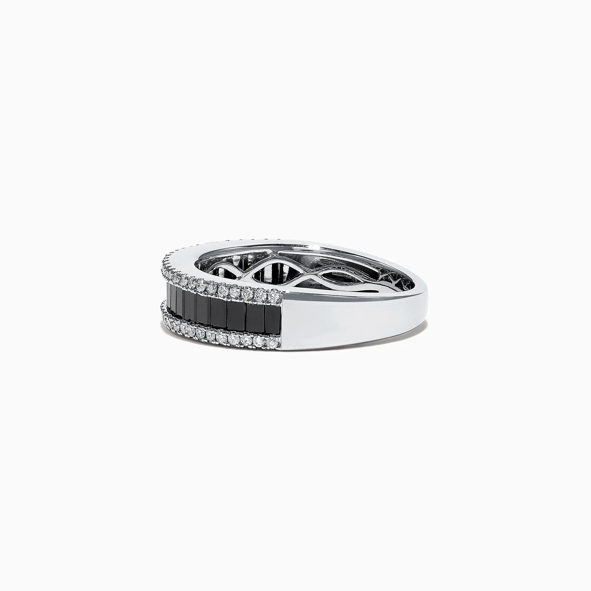 14K White Gold Black and White Diamond Band Ring, 1.06 TCW sold by Effy product image thumbnail 4
