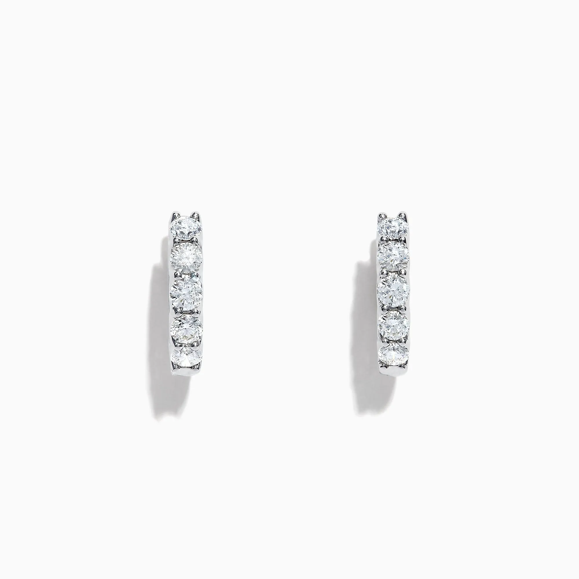 Pave Classica 14K White Gold 5/8" Diamond Hoop Earrings, 0.98 TCW sold by Effy