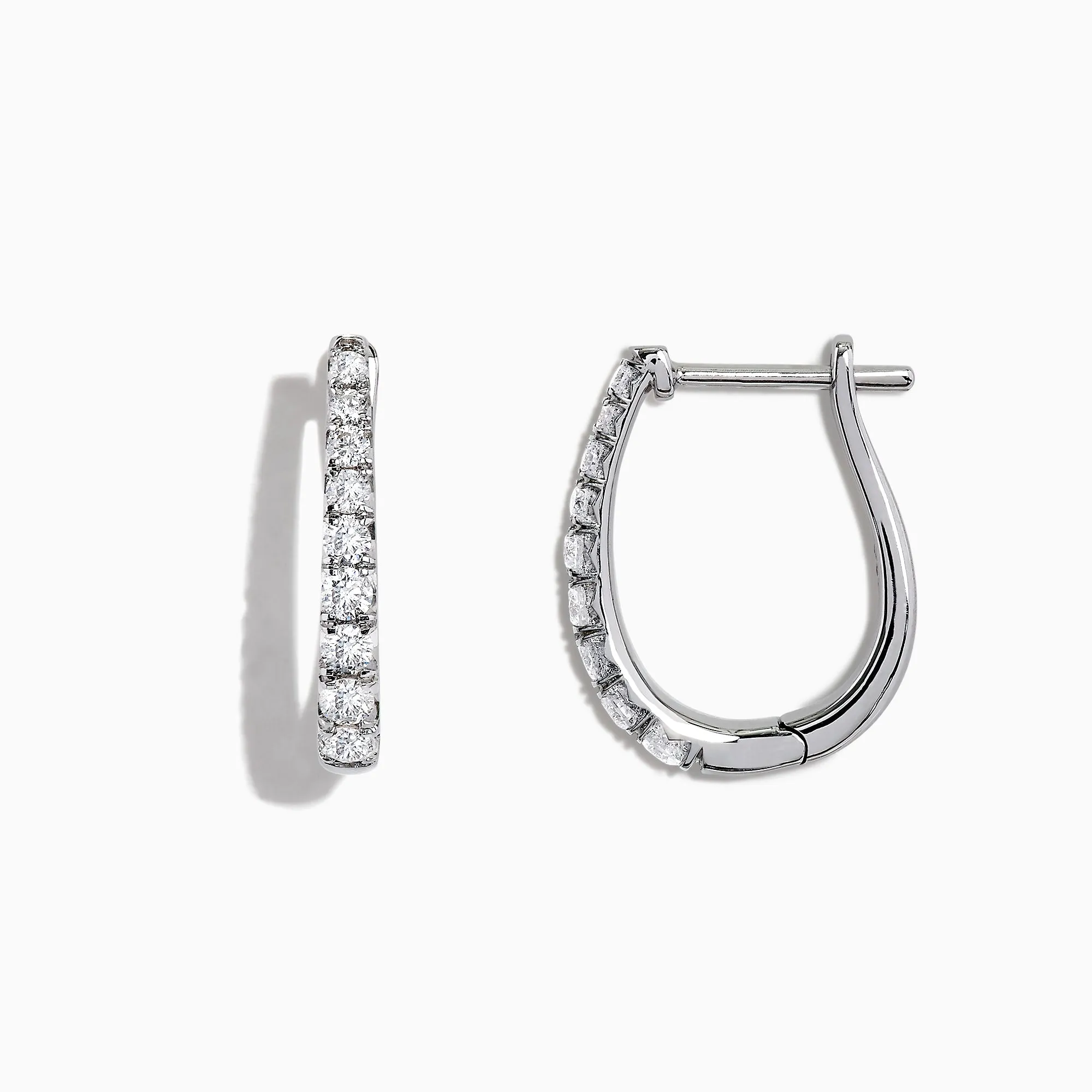 Pave Classica 14K White Gold 3/4"Diamond Hoop Earrings, 0.49 TCW sold by Effy product image thumbnail 2