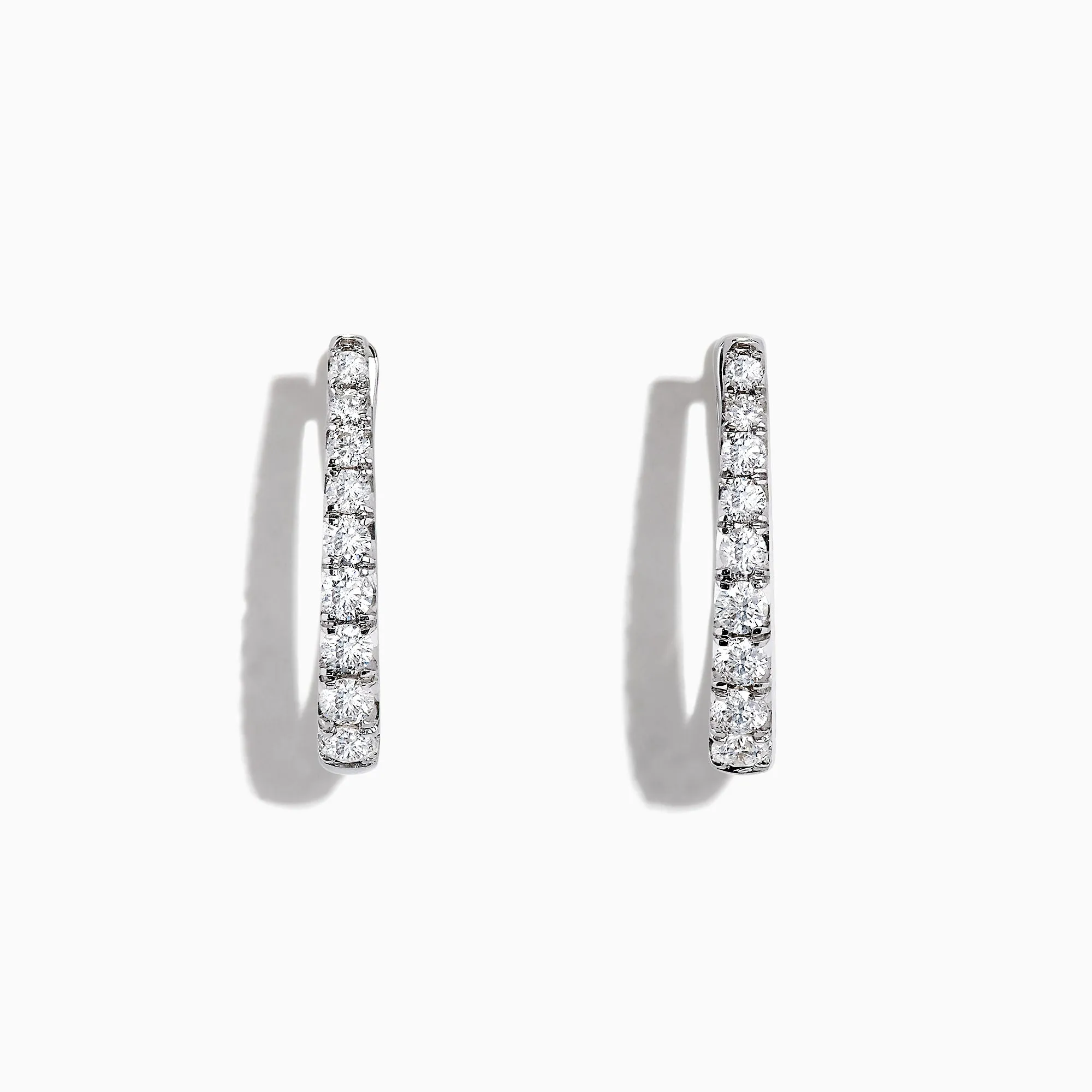 Pave Classica 14K White Gold 3/4"Diamond Hoop Earrings, 0.49 TCW sold by Effy