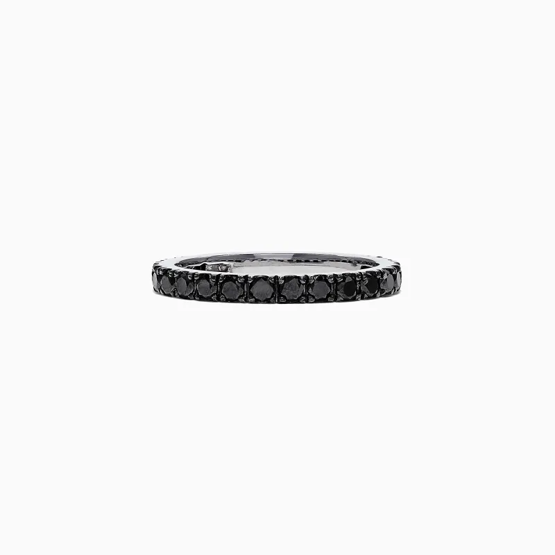 14K White Gold Black Diamond Stack Ring, 0.65 TCW sold by Effy