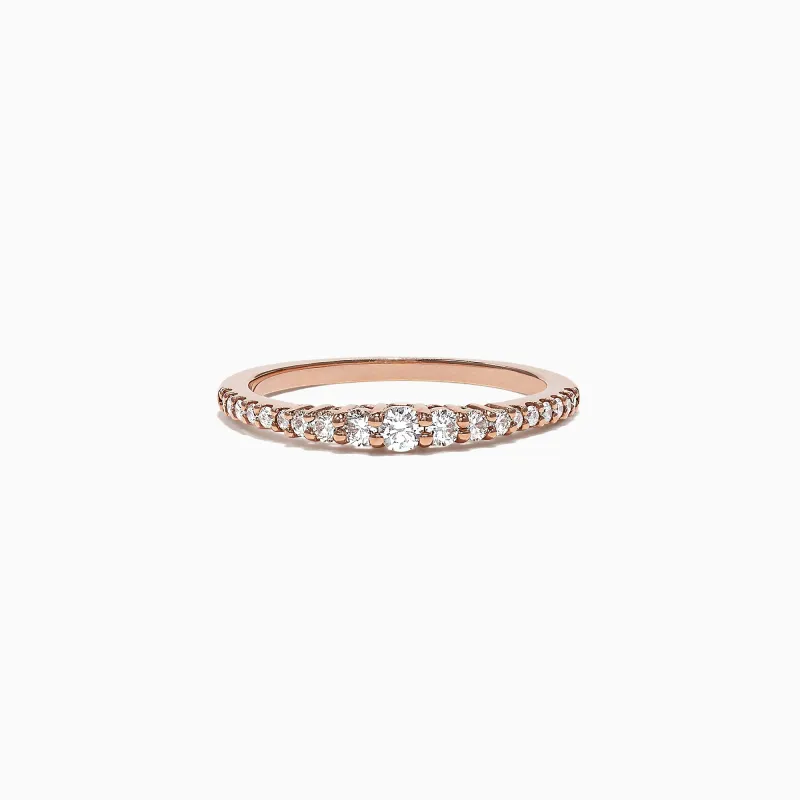 Pave Classica 14K Rose Gold Diamond Band Ring, 0.31 TCW sold by Effy