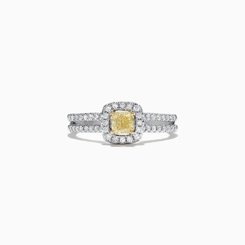 Canare 18K Two-Tone Gold Yellow and White Diamond Ring, 0.72 TCW sold by Effy