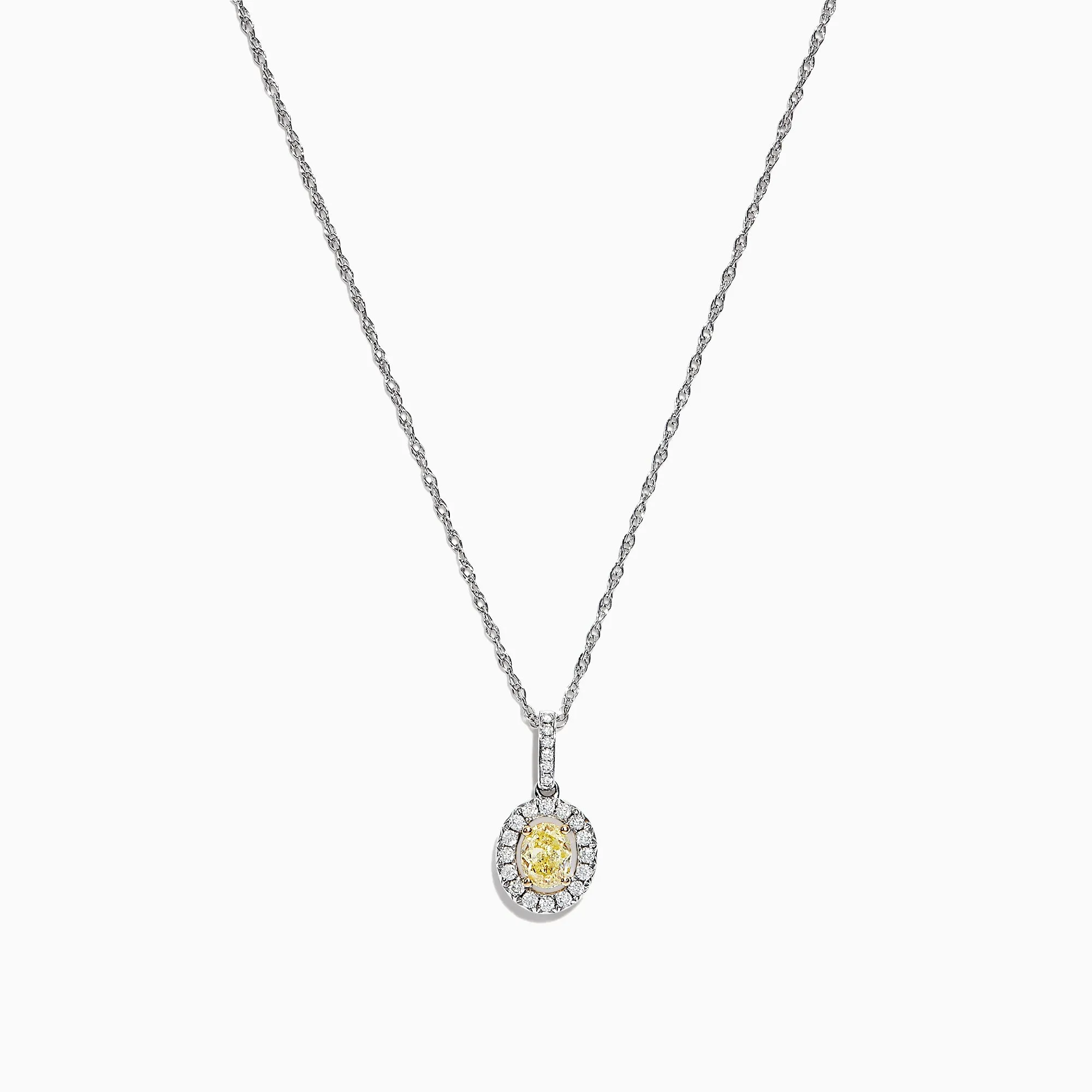 Canare 18K Two-Tone Gold Oval Yellow Diamond Pendant, 0.46 TCW sold by Effy