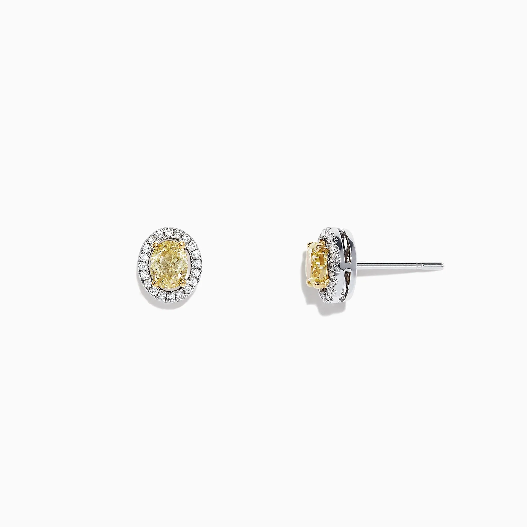 Canare 18K Two-Tone Gold Oval Yellow Diamond Stud Earrings, 0.51 TCW sold by Effy product image thumbnail 3