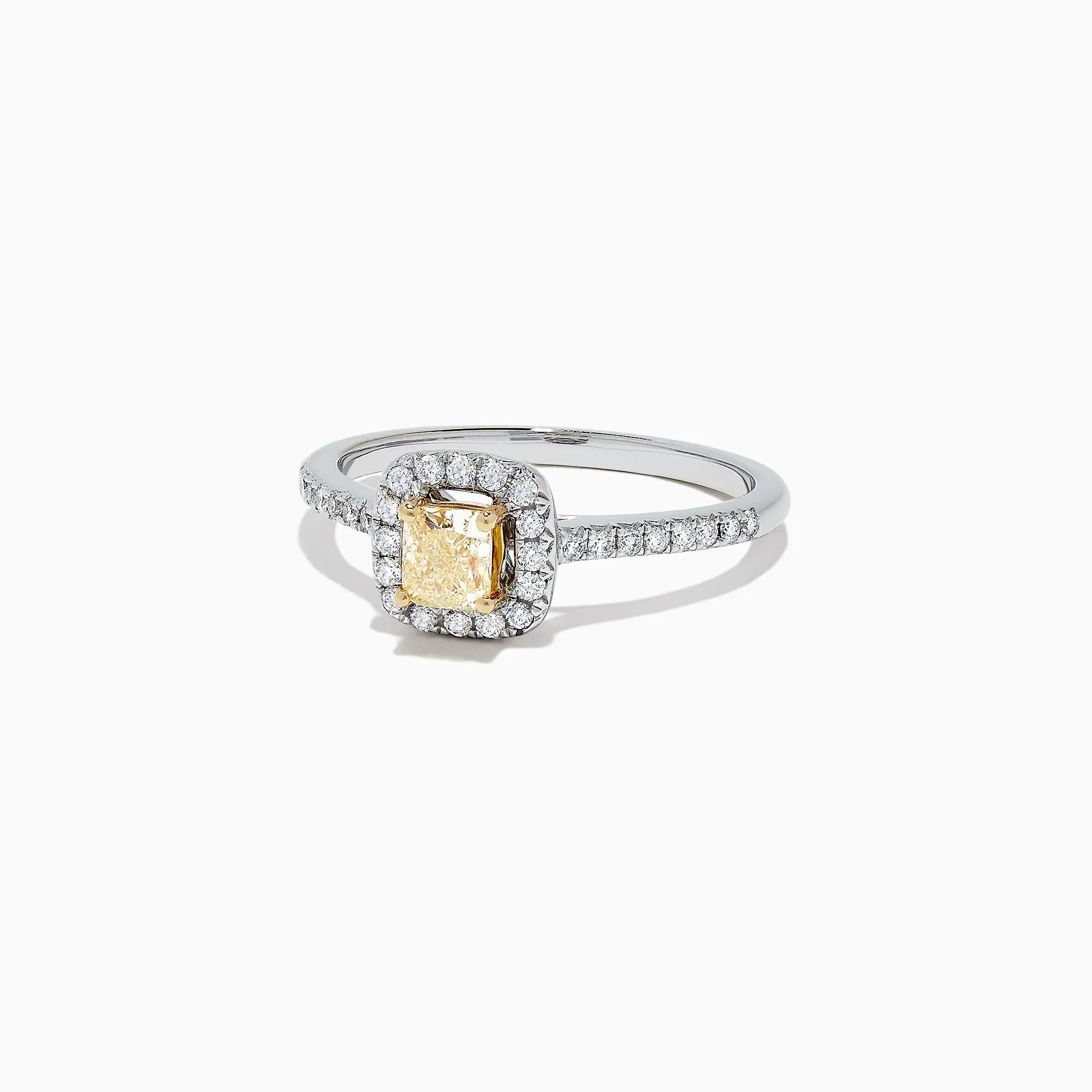 Canare 18K Two-Tone Gold Cushion Halo Yellow Diamond Ring, 0.61 TCW sold by Effy product image thumbnail 2