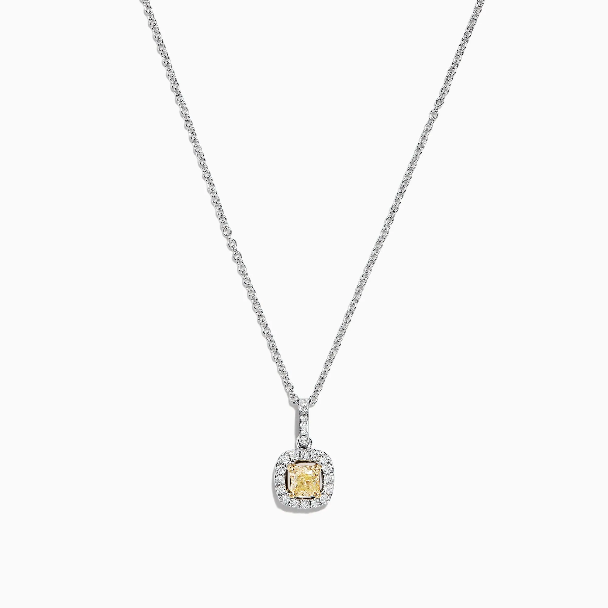 Canare 18K Two-Tone Gold Cushion Cut Yellow Diamond Pendant, 0.52 TCW sold by Effy