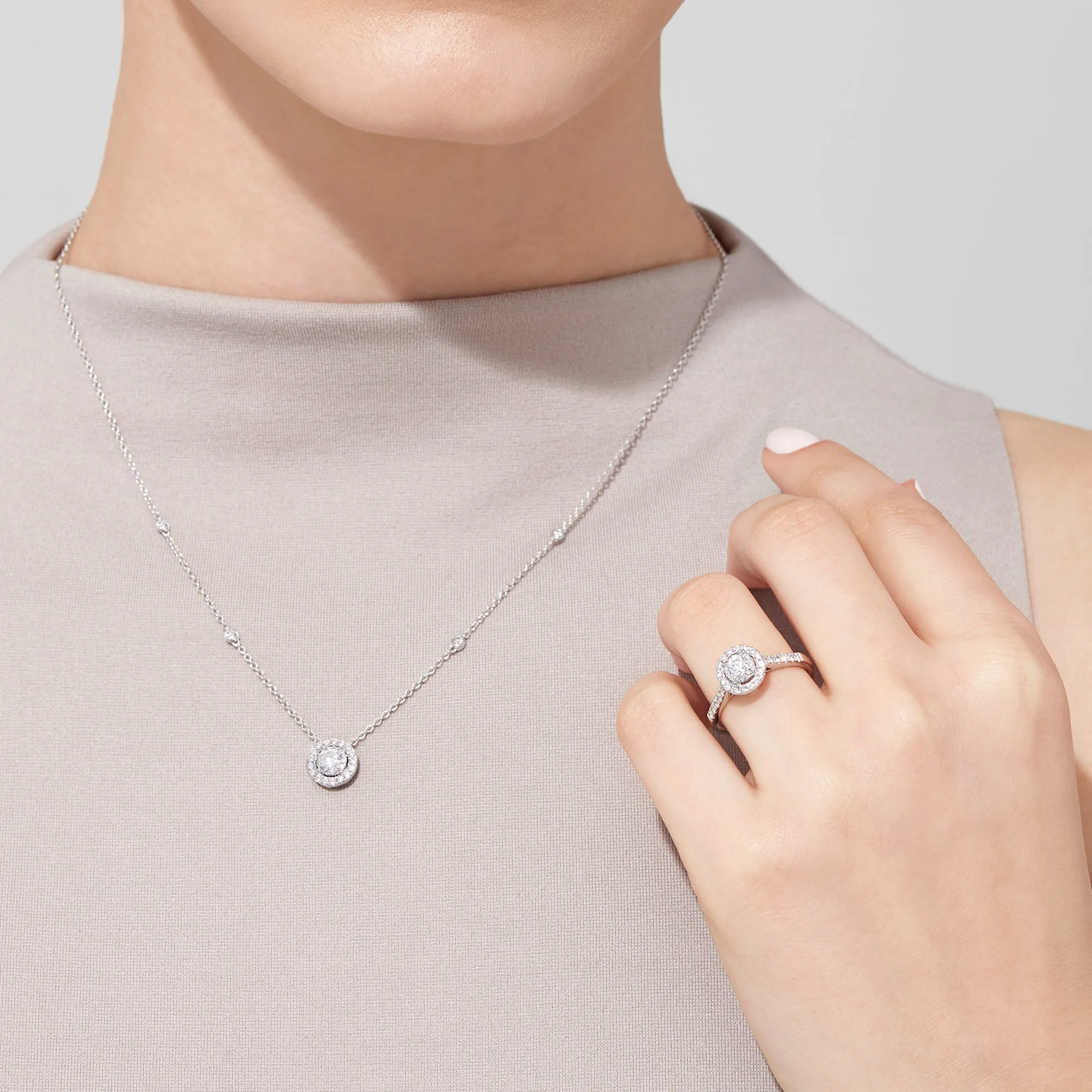 Pave Classica 14K White Gold Diamond Halo Ring, 0.59 TCW sold by Effy product image thumbnail 2