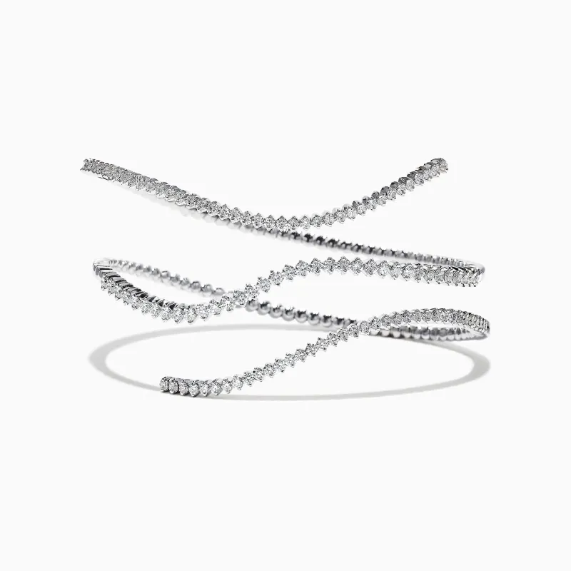 Pave Classica 14K White Gold Diamond Wrap Bracelet, 3.43 TCW sold by Effy