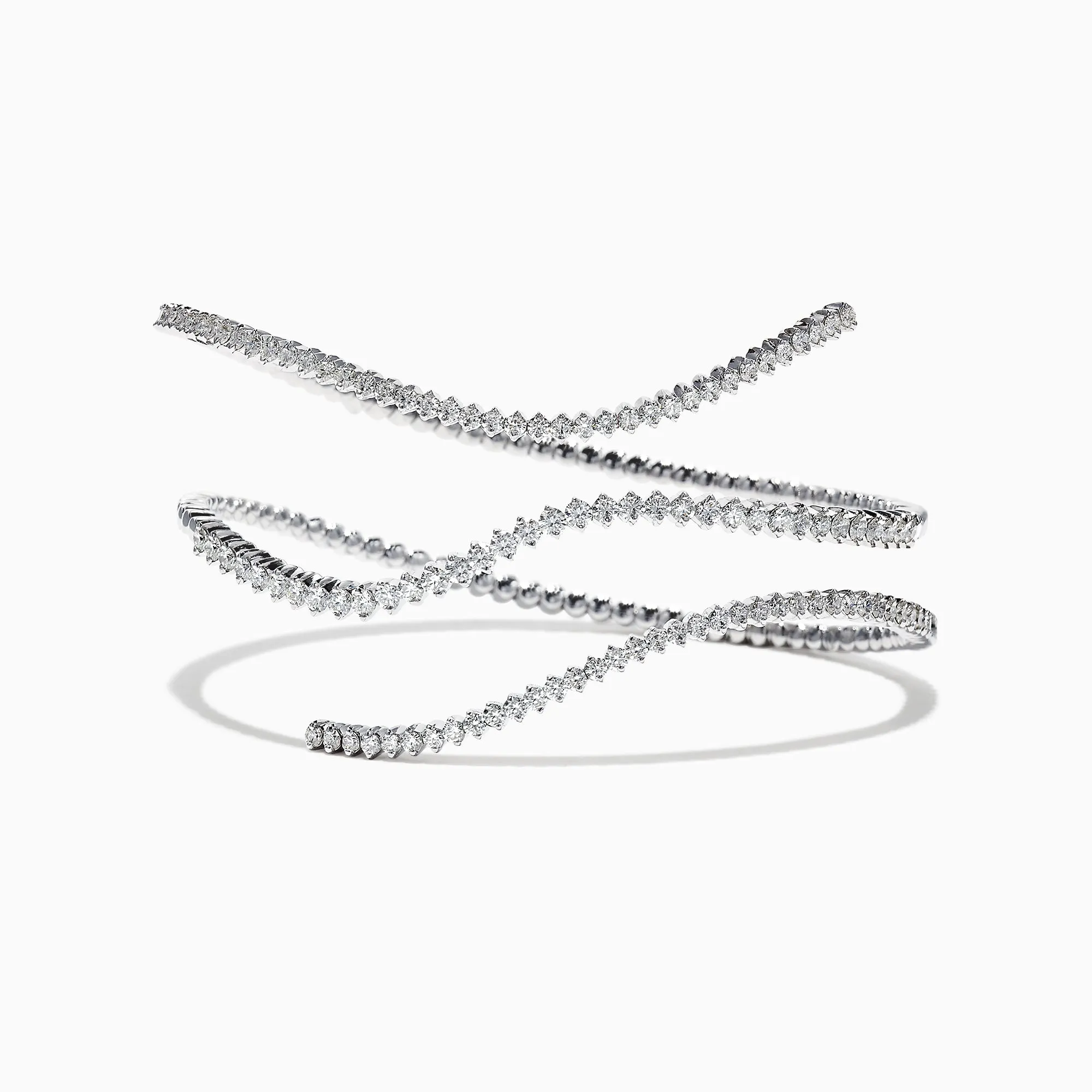 Pave Classica 14K White Gold Diamond Wrap Bracelet, 3.43 TCW sold by Effy