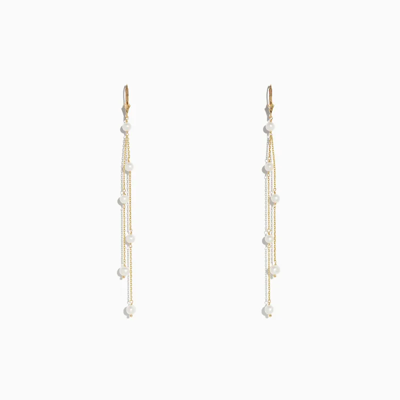 14K Yellow Gold Cultured Fresh Water Pearl Fringe Earrings sold by Effy