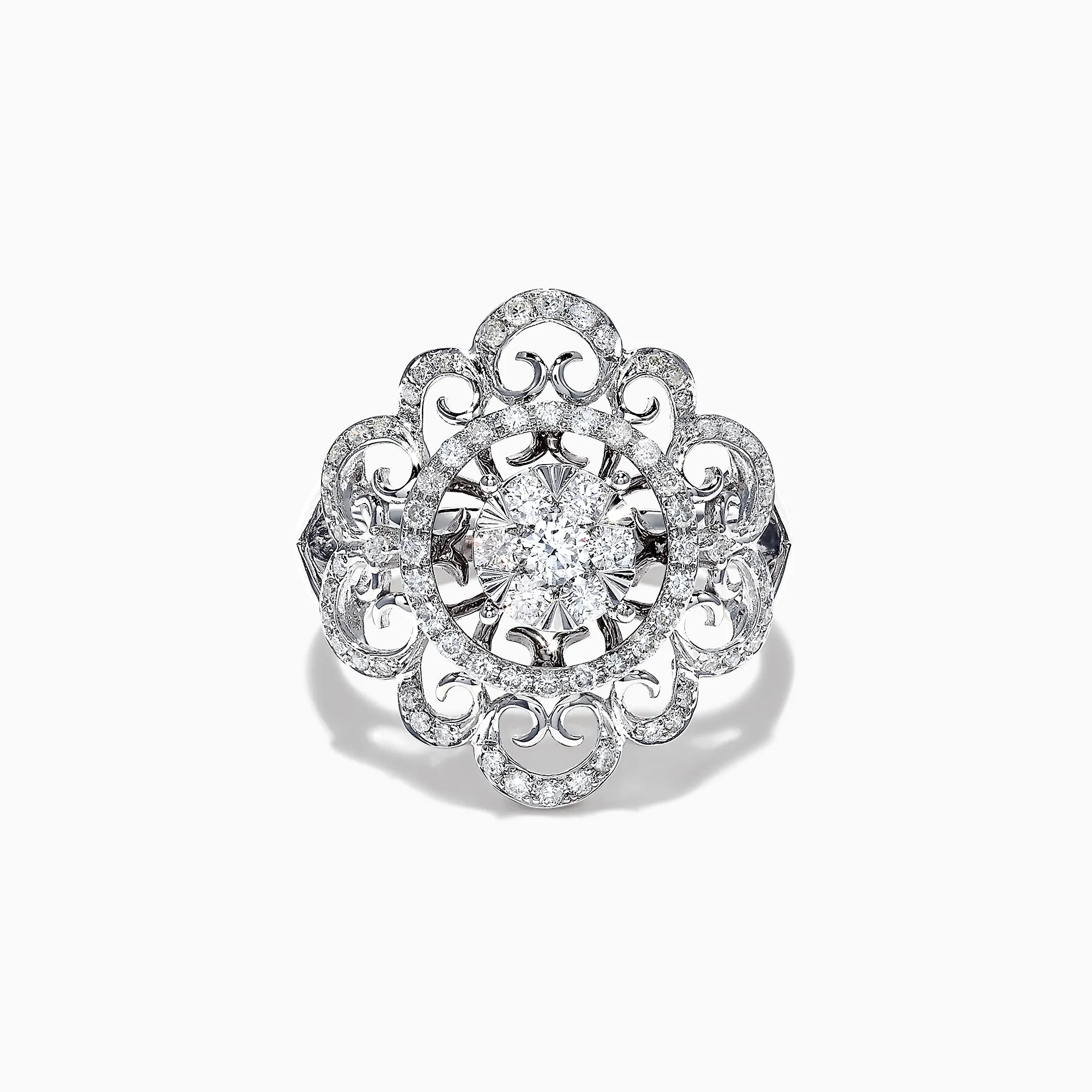 14K White Gold Diamond Filigree Ring, 0.76 TCW sold by Effy