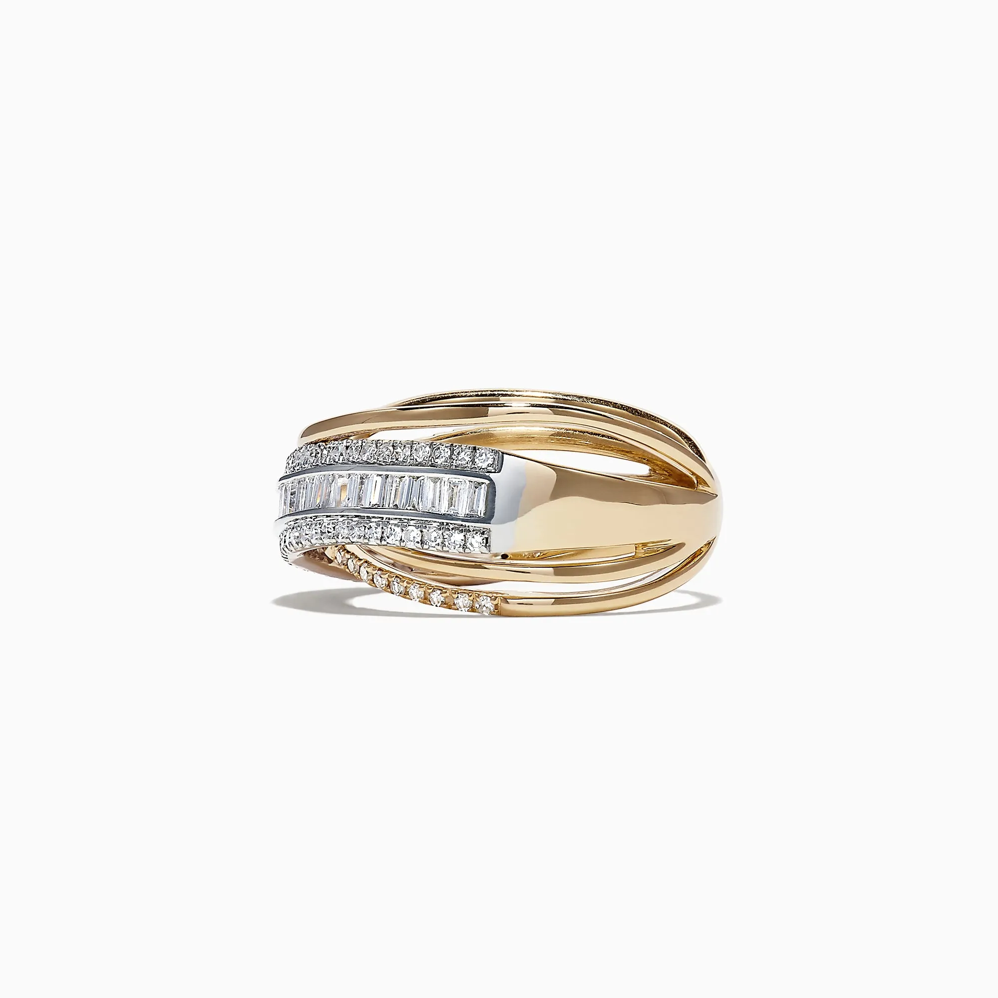 Duo 14K 2 Tone Gold Diamond Crossover Ring, 0.77 TCW sold by Effy product image thumbnail 3