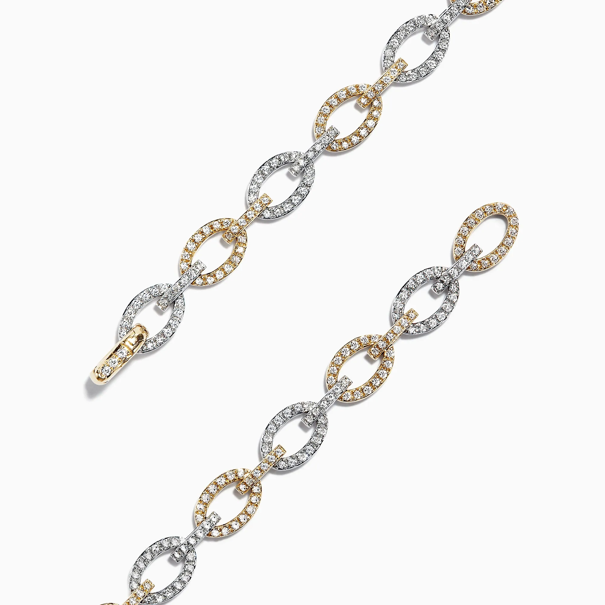 Duo 14K 2 Tone Gold Diamond Link Tennis Bracelet, 1.52 TCW sold by Effy