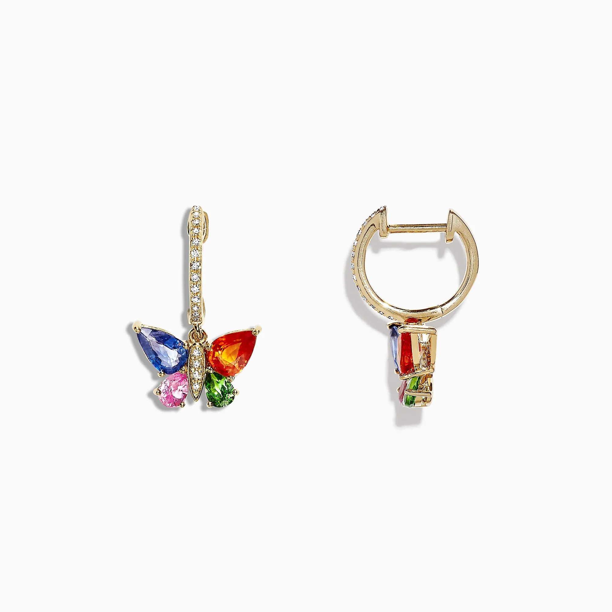 Watercolors 14K Gold Sapphire & Diamond Butterfly Earrings, 2.97 TCW sold by Effy product image thumbnail 2