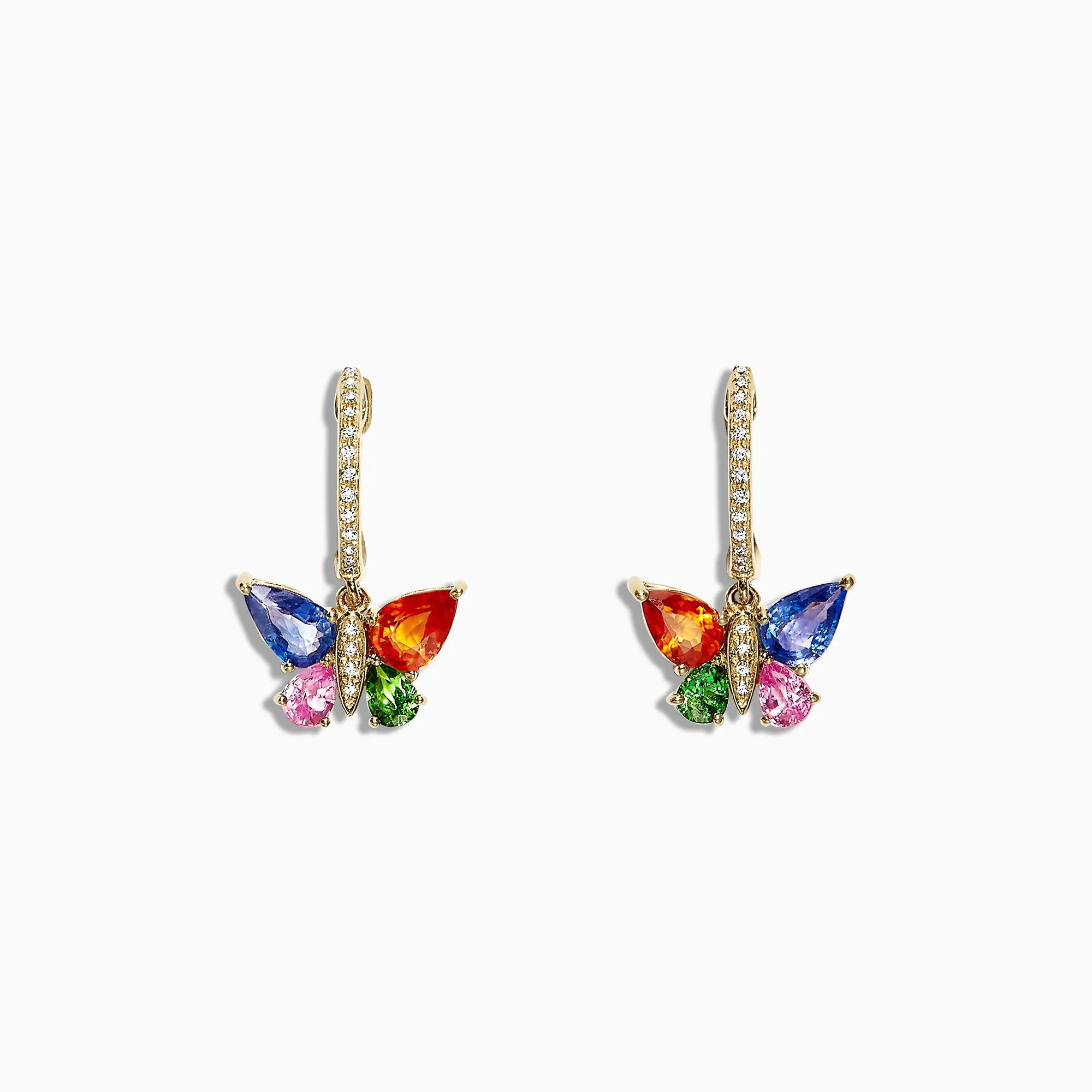 Watercolors 14K Gold Sapphire & Diamond Butterfly Earrings, 2.97 TCW sold by Effy