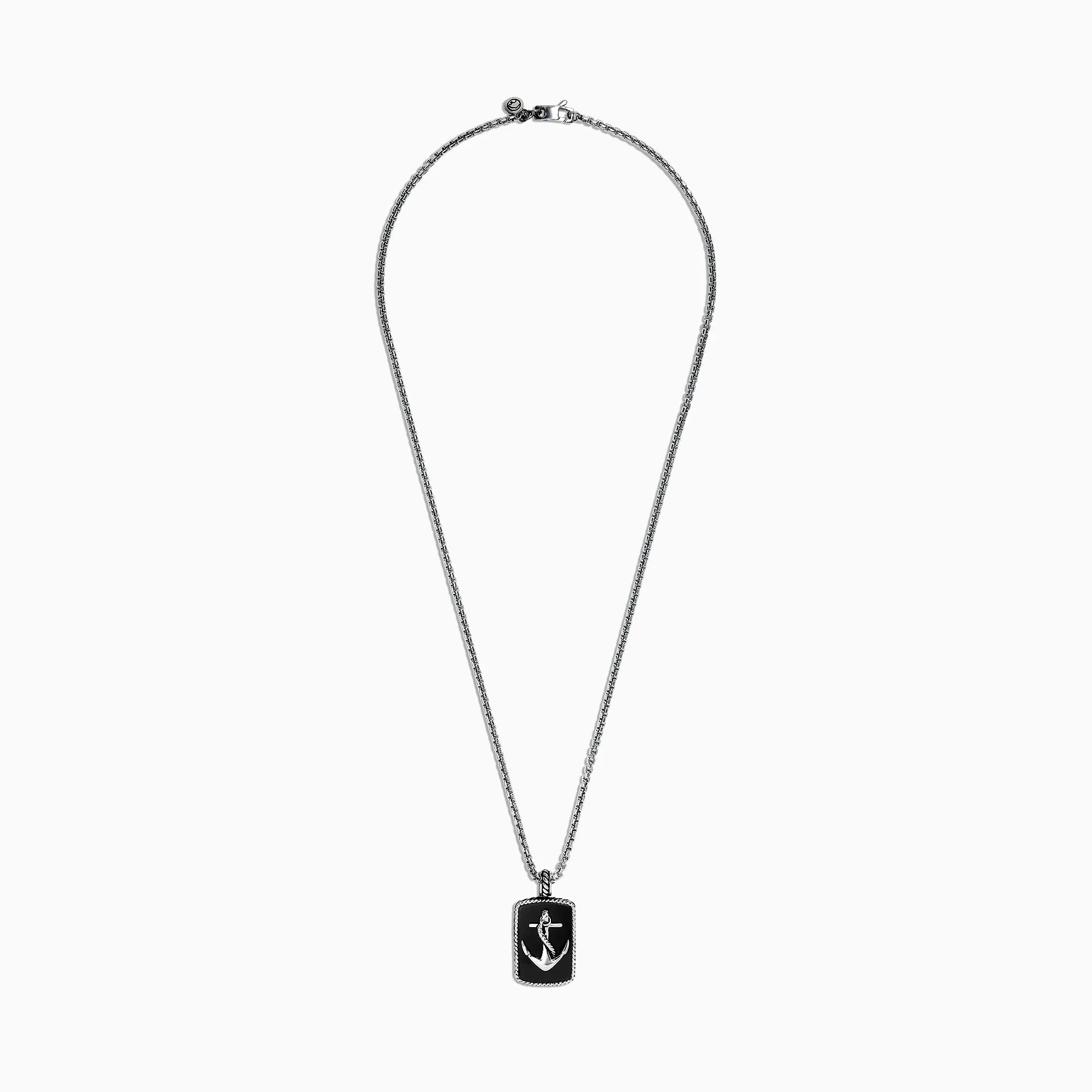 Men's Sterling Silver Onyx Anchor Dog Tag Pendant, 18.85 TCW sold by Effy product image thumbnail 3