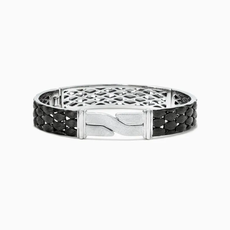 Men's Sterling Silver Black Rhodium Finish Bangle sold by Effy