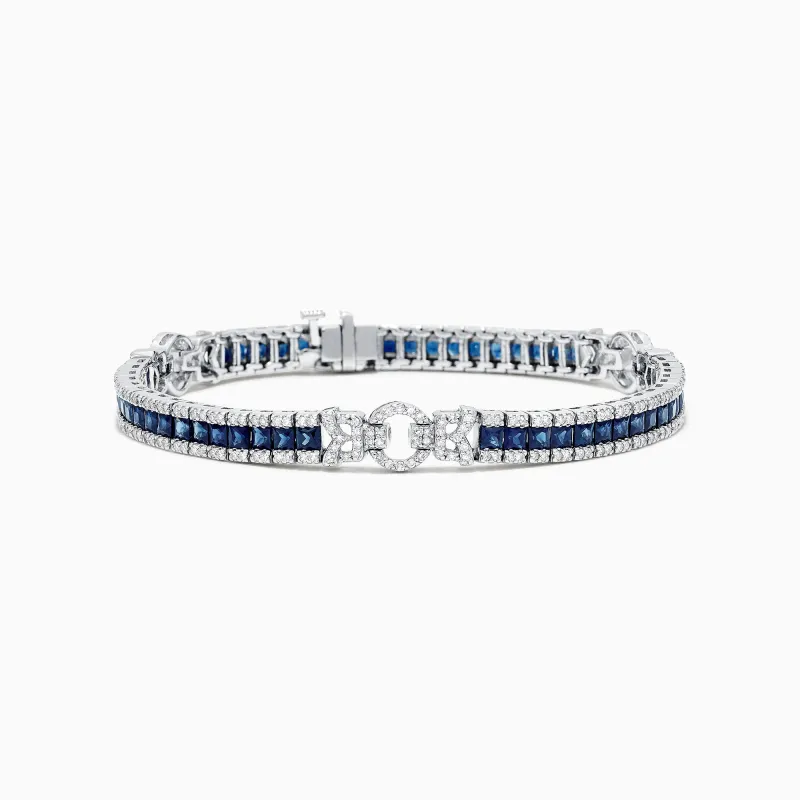 Royale Bleu 14K White Gold Sapphire and Diamond Bracelet, 7.66 TCW sold by Effy