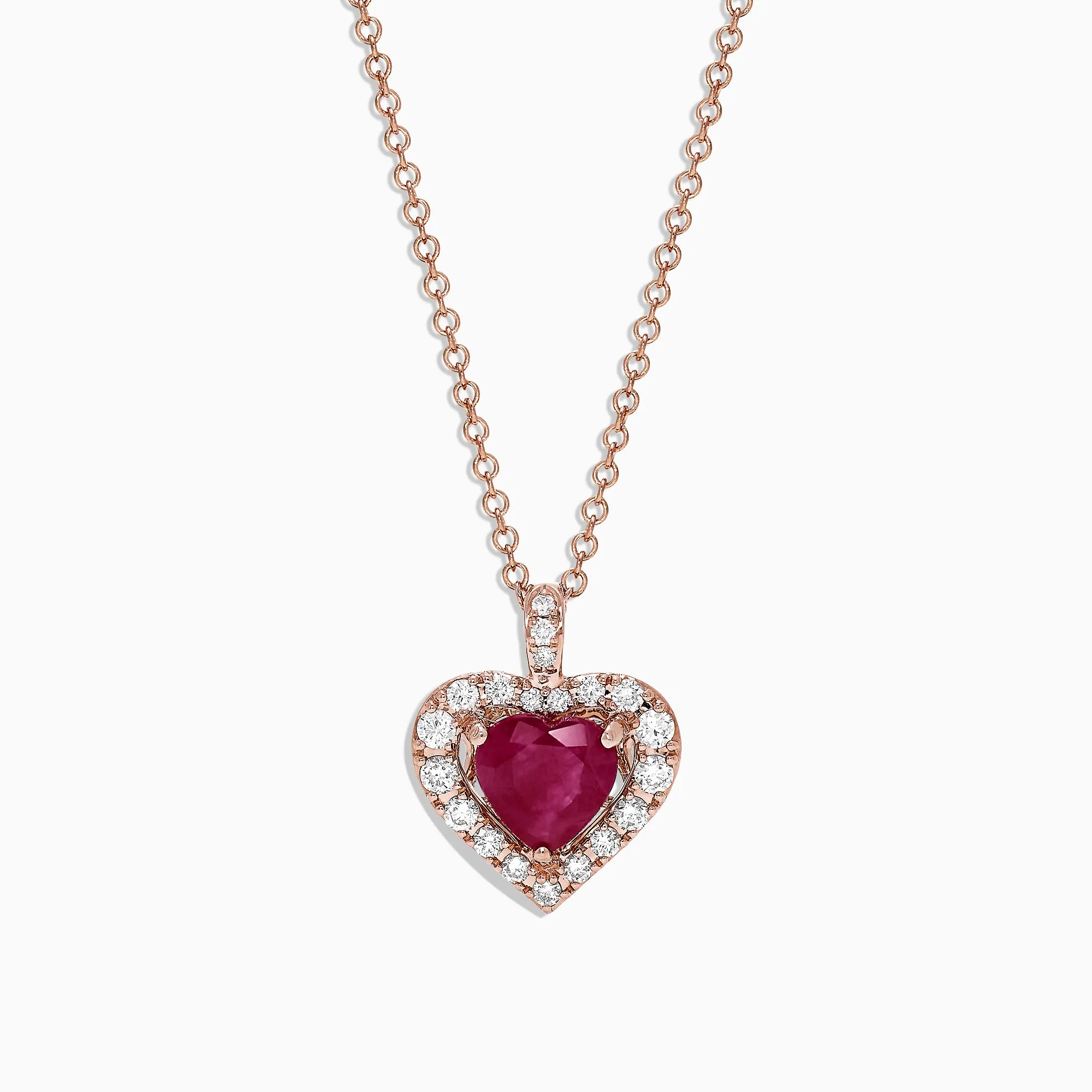 Ruby Royale 14K Rose Gold Heart Shaped Ruby Pendant, 1.28 TCW sold by Effy