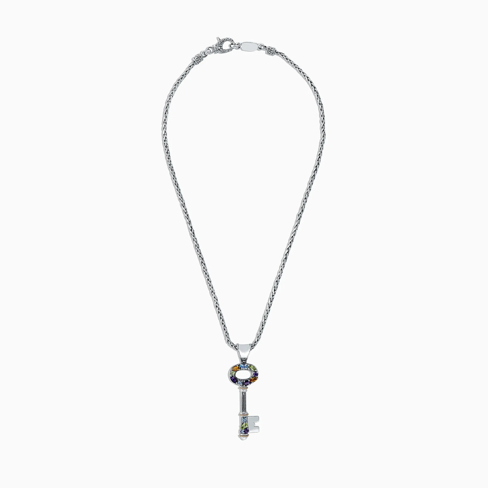 925 Sterling Silver & 18K Gold Multi Gemstone Key Pendant, 2.29 TCW sold by Effy product image thumbnail 2