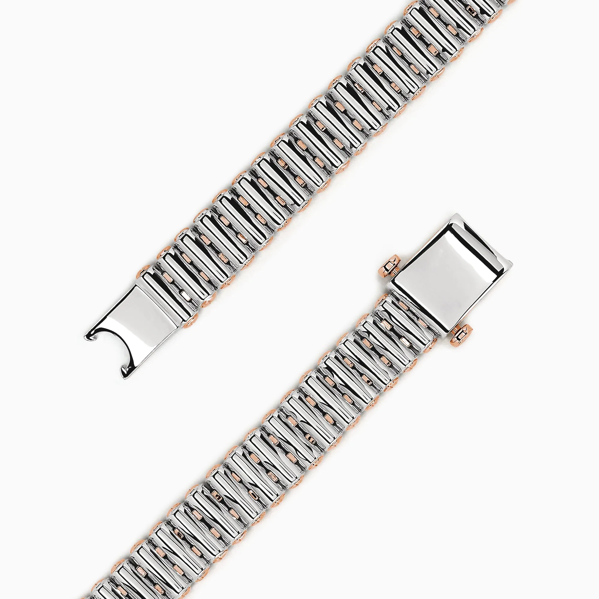 Men's Sterling Silver and Rose Gold Black Sapphire Bracelet, 4.20 TCW sold by Effy product image thumbnail 2