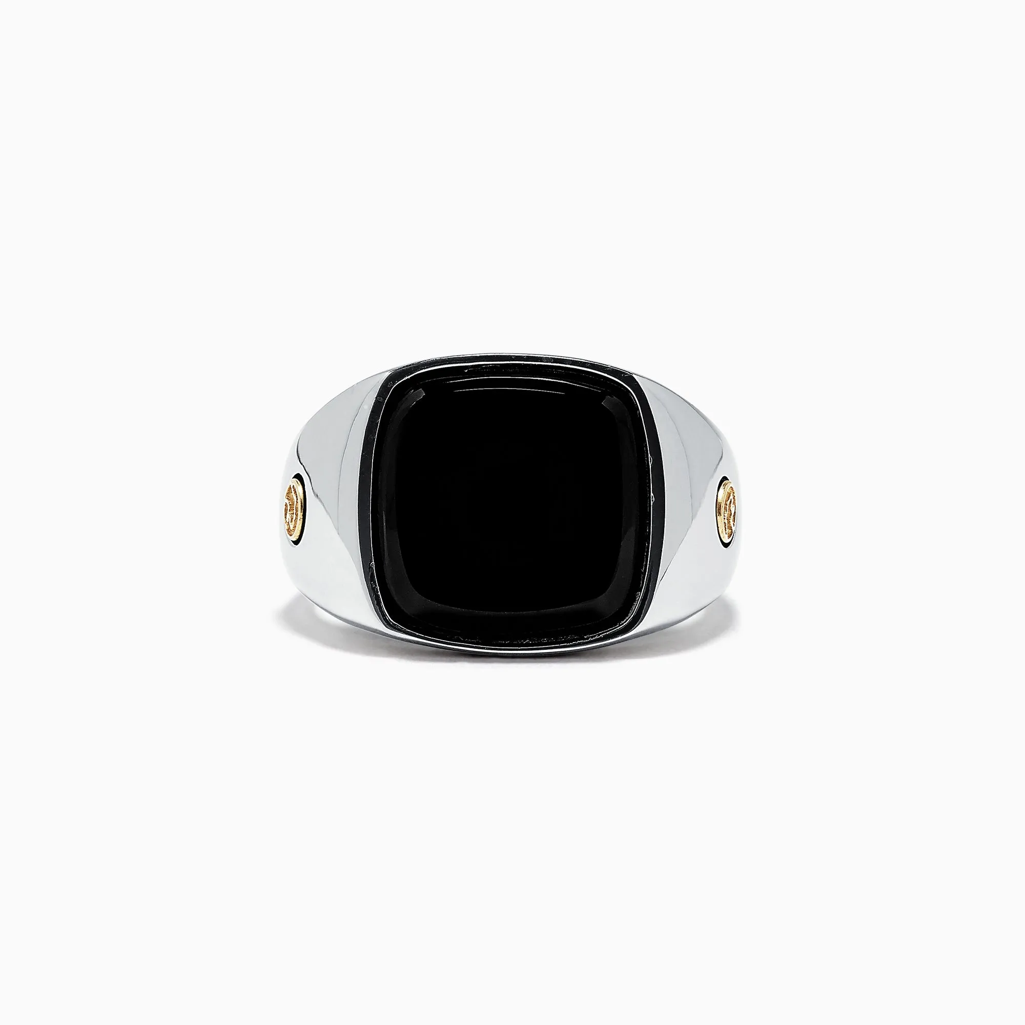 Men's Sterling Silver and 18K Yellow Gold Onyx Ring, 5.90 TCW sold by Effy