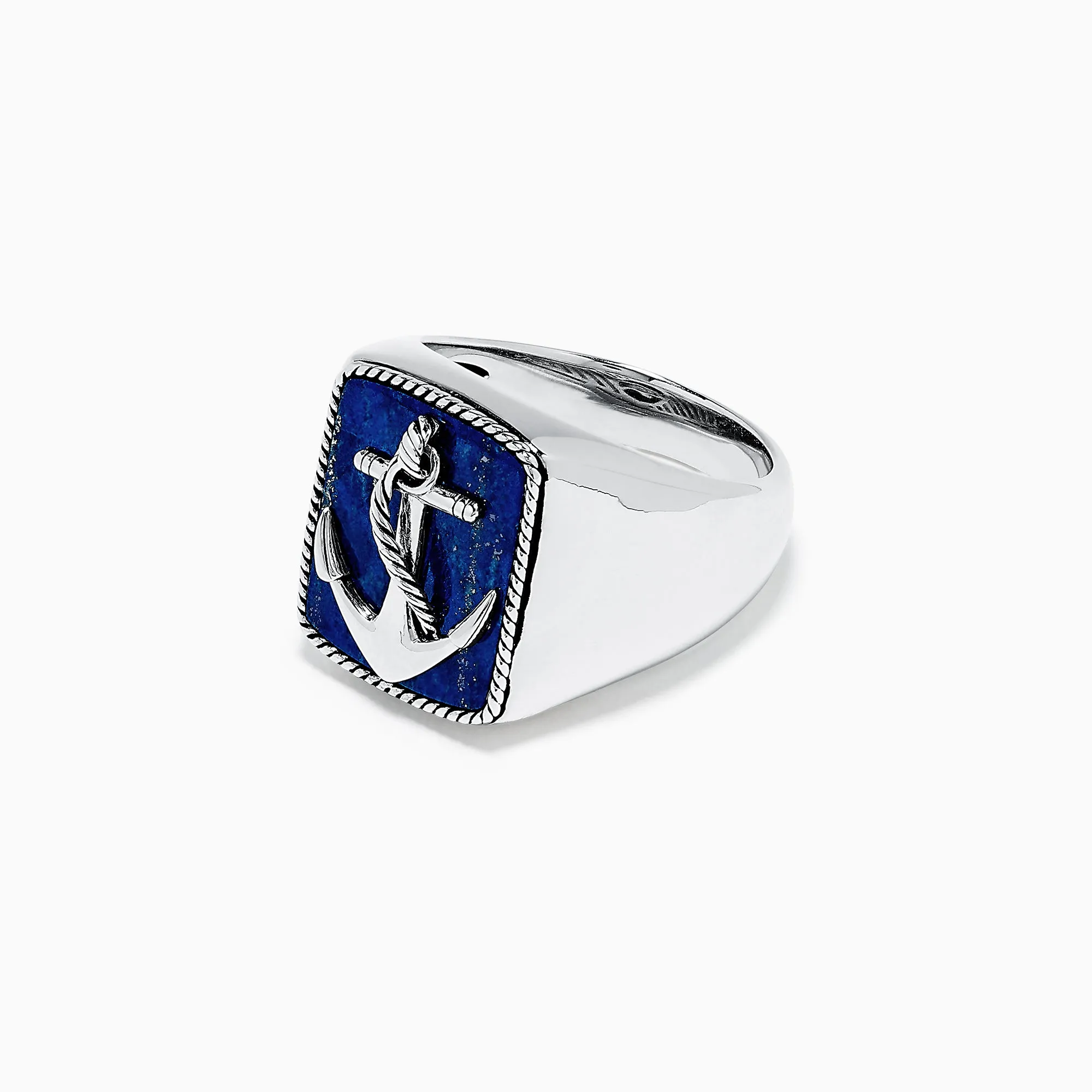 Men's Sterling Silver Lapis Lazuli Anchor Ring, 5.90 TCW sold by Effy product image thumbnail 3
