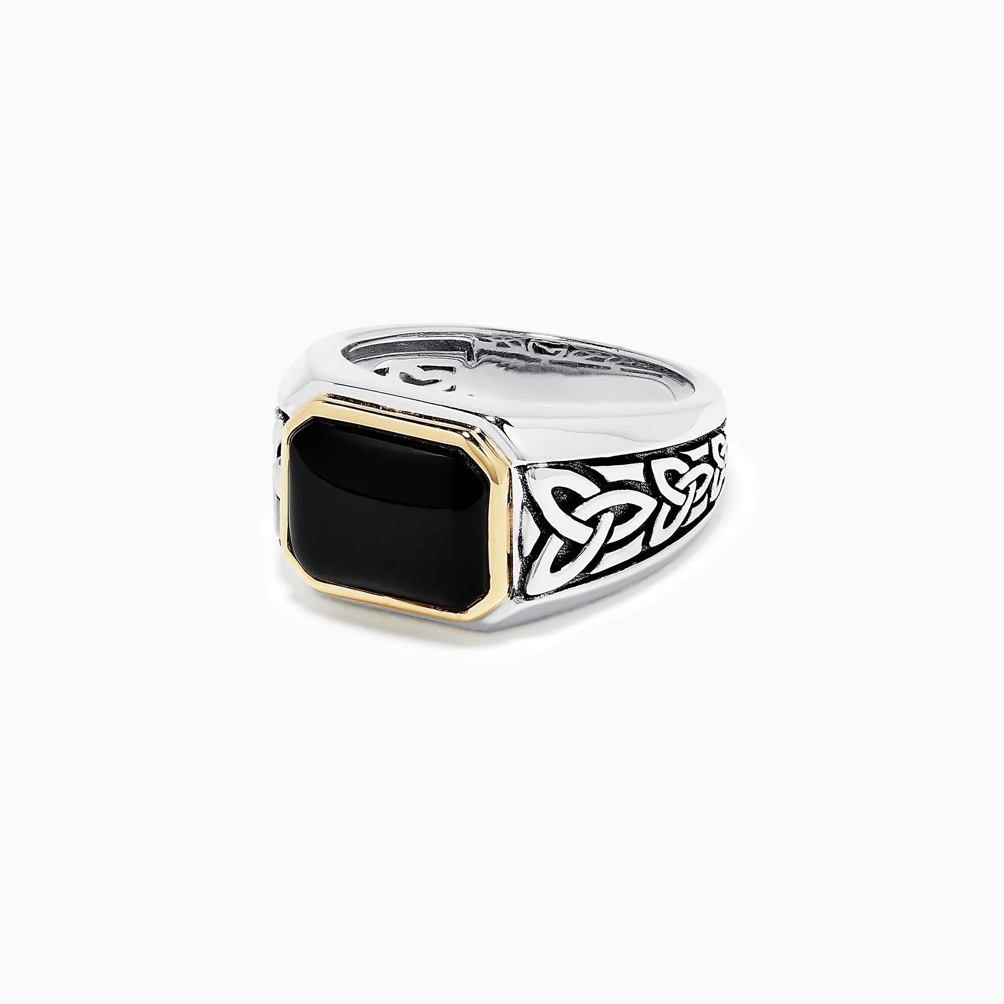 Men's Sterling Silver and 14K Yellow Gold Onyx Ring, 3.40 TCW sold by Effy product image thumbnail 3