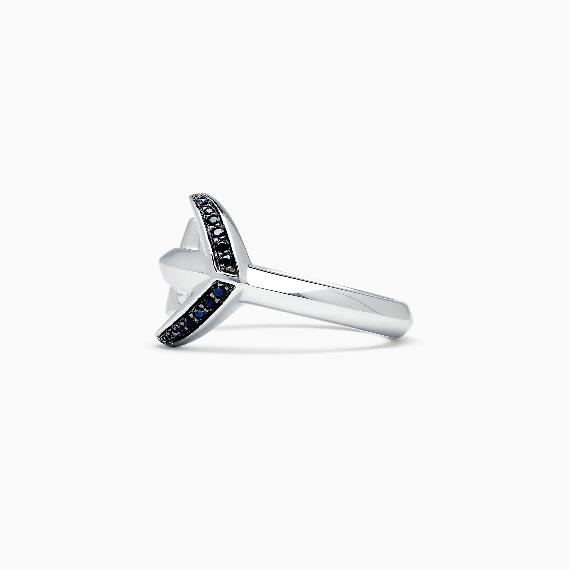 Men's Sterling Silver and Black Sapphire Anchor Ring, 0.14 TCW sold by Effy product image thumbnail 2
