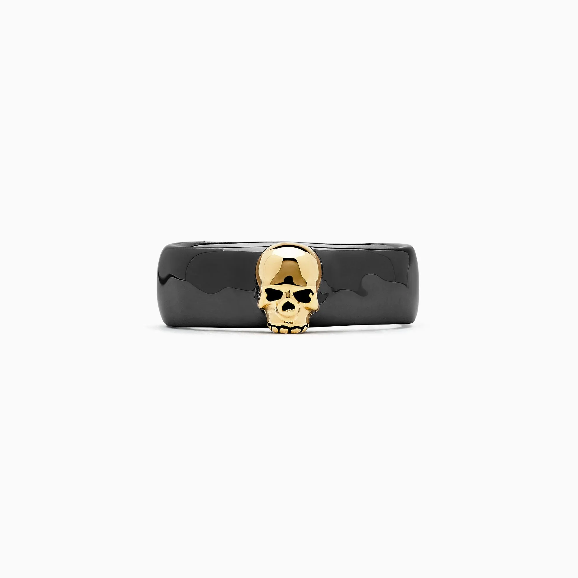Men's Sterling Silver Black Rhodium Plated Skull Ring sold by Effy
