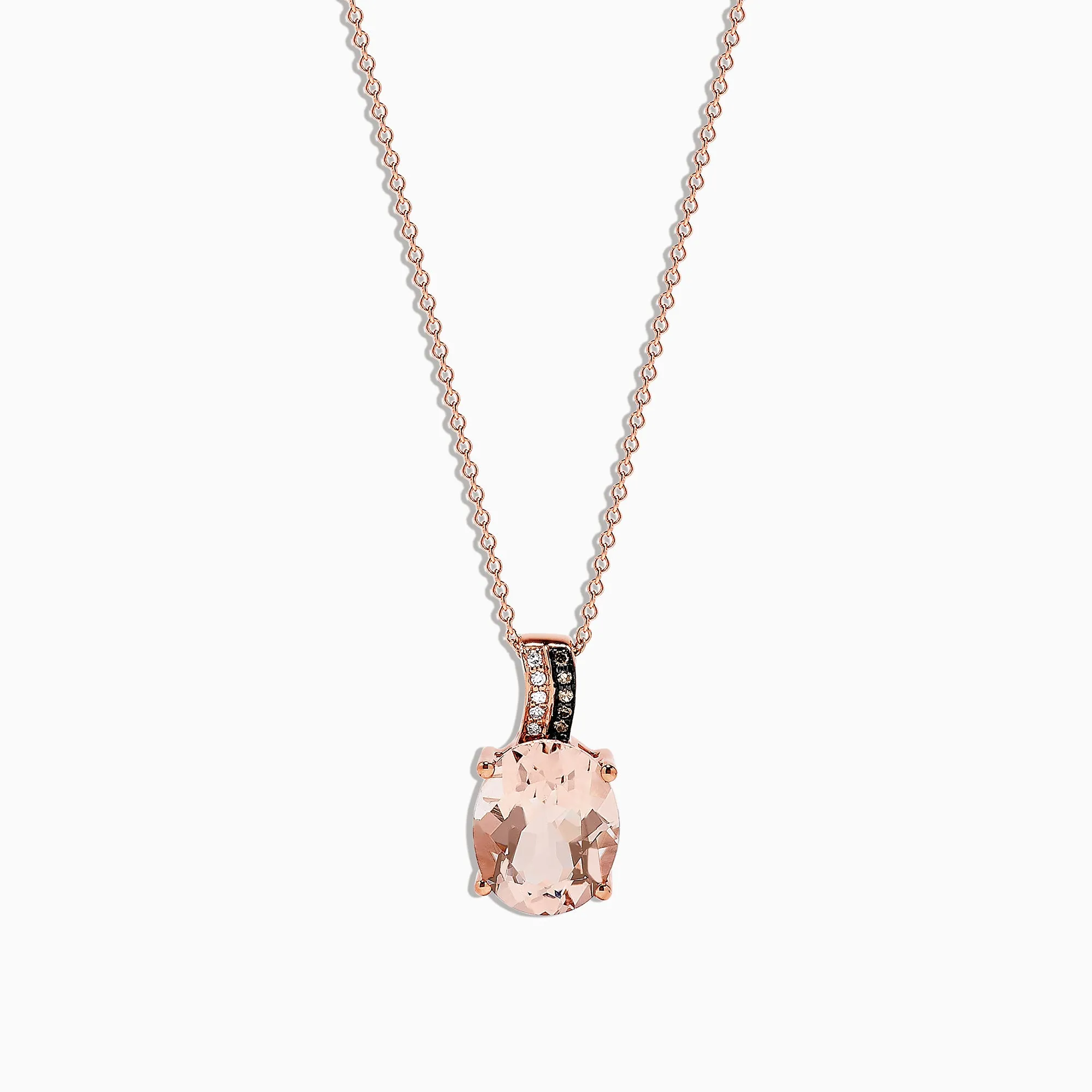 14K Rose Gold Morganite and Diamond Pendant, 3.13 sold by Effy