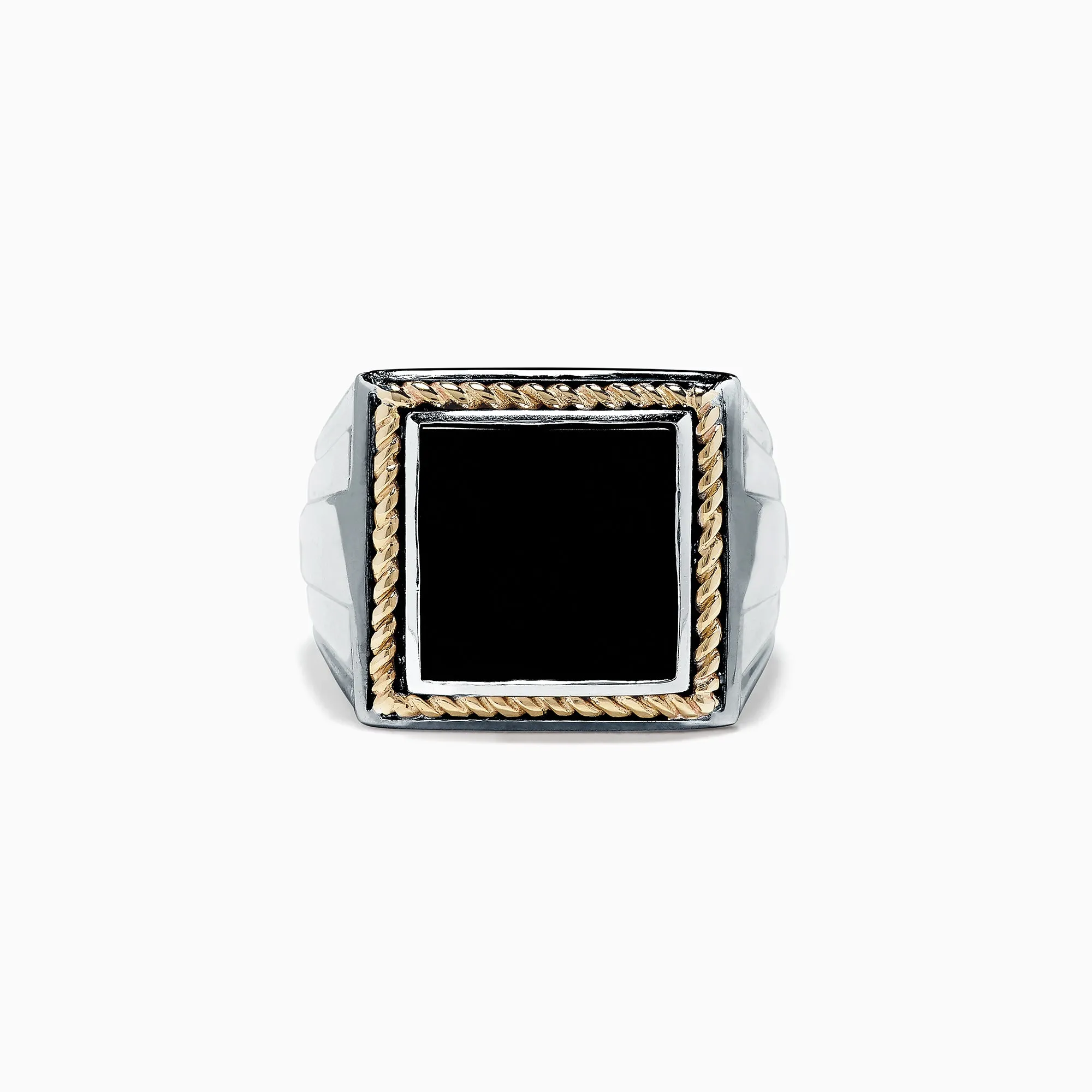 Men's Sterling Silver and 14K Yellow Gold Onyx Ring, 1.53 TCW sold by Effy