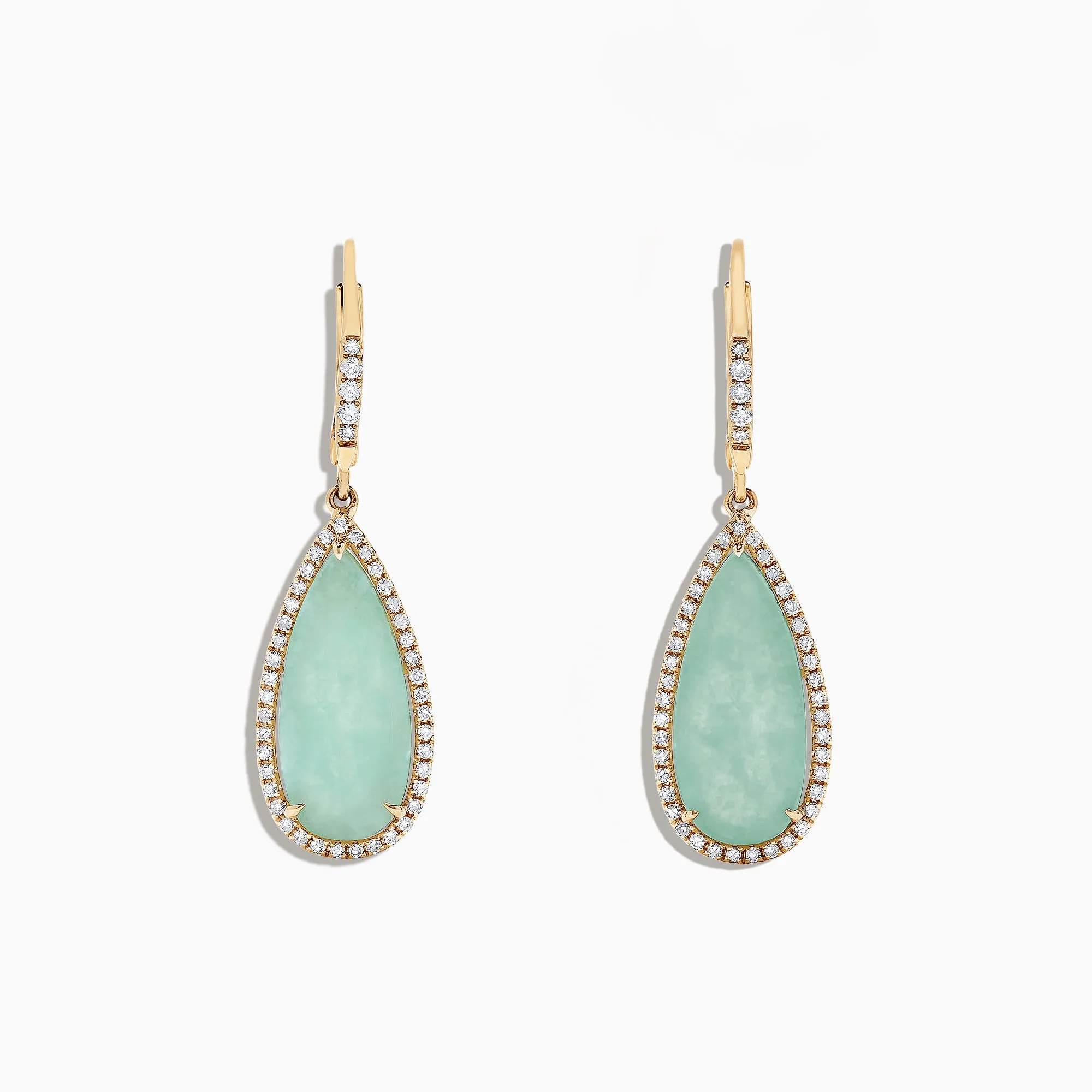 14K Yellow Gold Jade and Diamond Earrings, 8.09 TCW sold by Effy