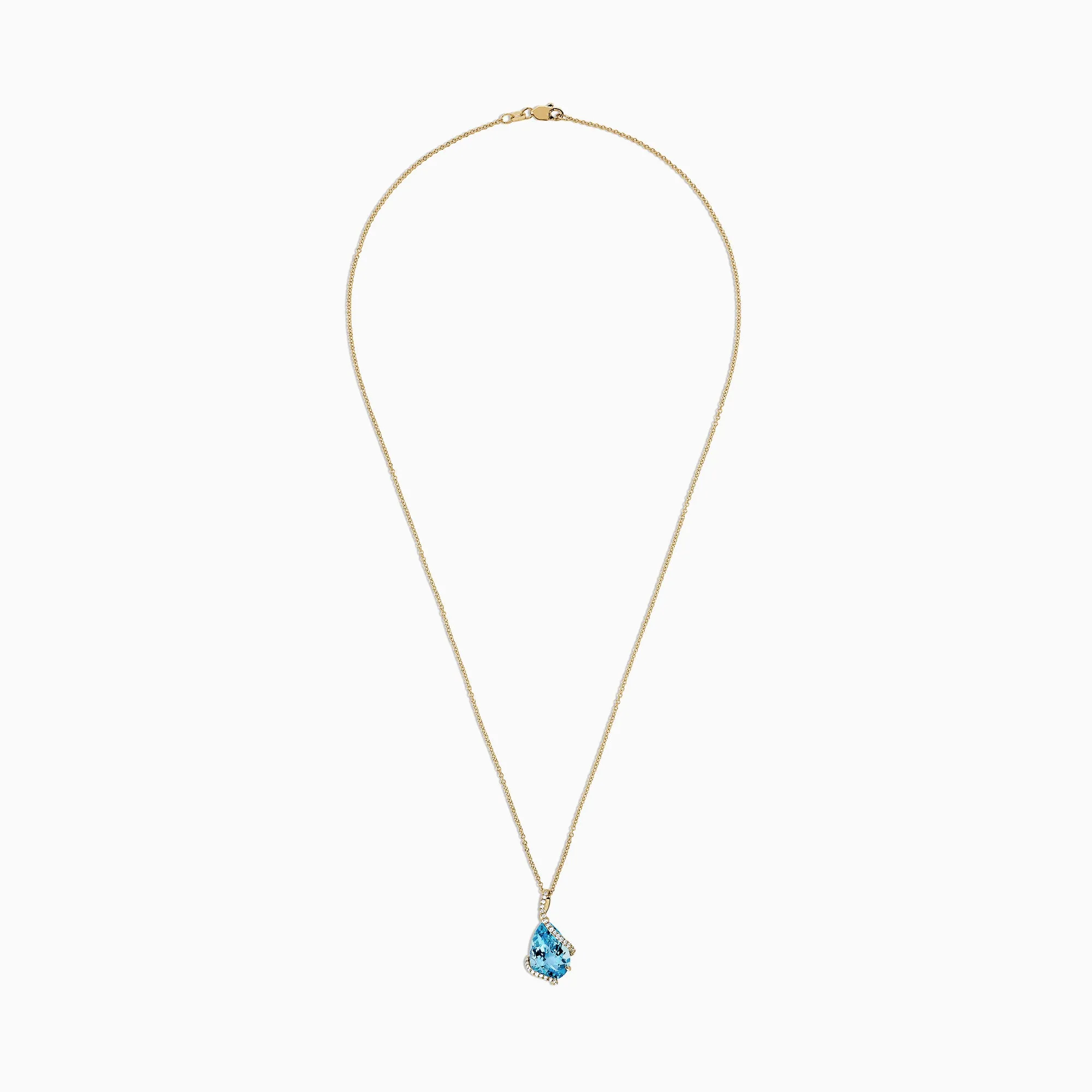 Ocean Bleu 14K Yellow Gold Blue Topaz and Diamond Pendant, 6.09 TCW sold by Effy product image thumbnail 2