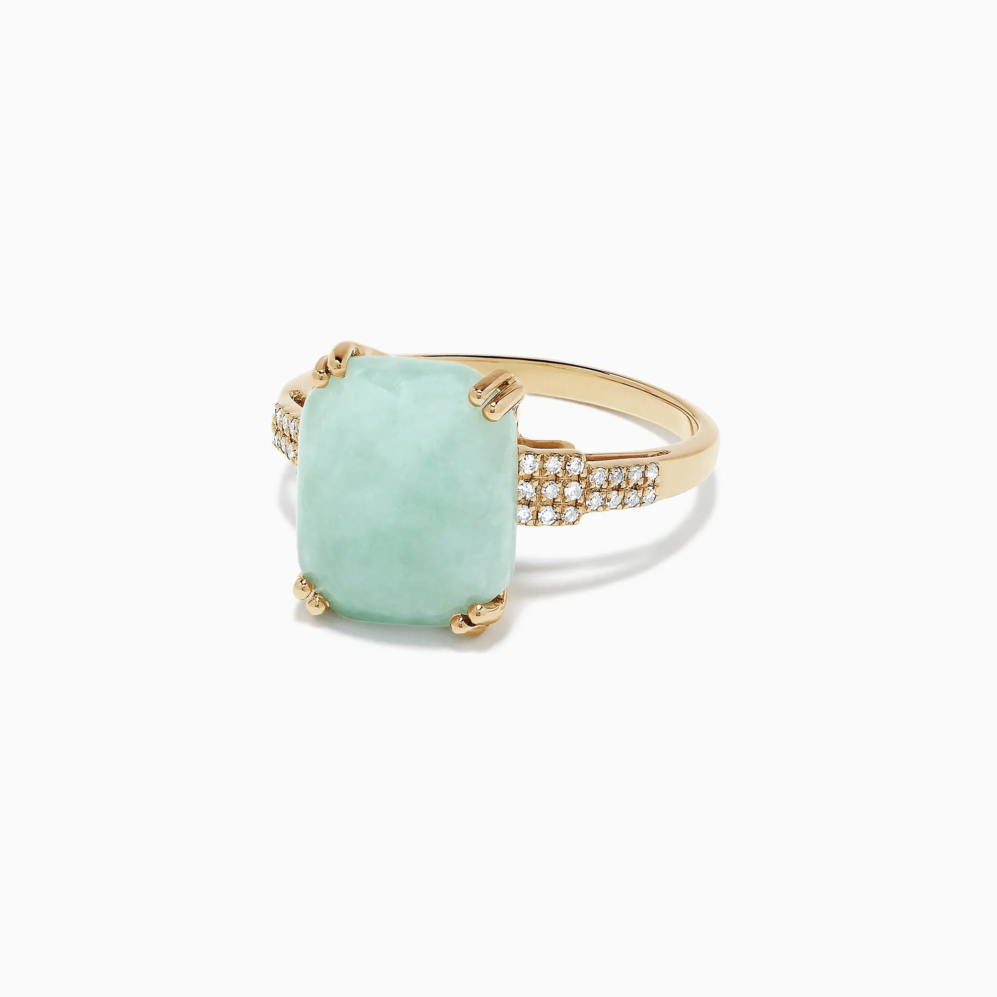 14K Yellow Gold Jade and Diamond Ring, 6.81 TCW sold by Effy product image thumbnail 2