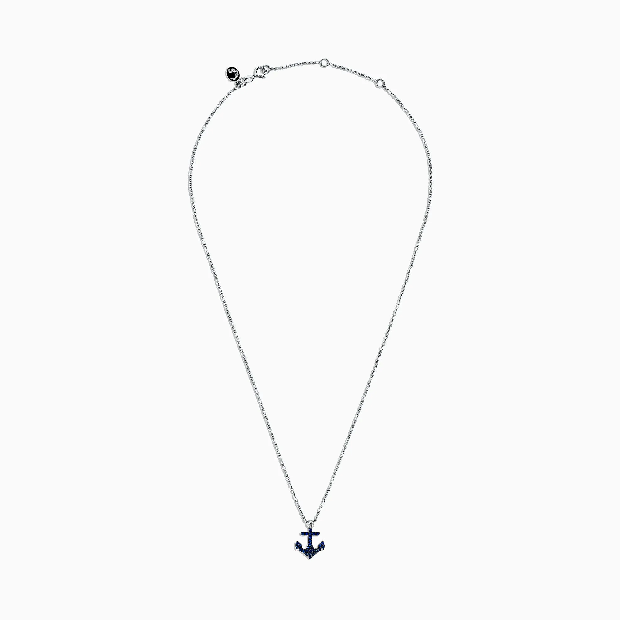 Seaside 14K White Gold Sapphire and Diamond Anchor Pendant, 0.29 TCW sold by Effy product image thumbnail 2