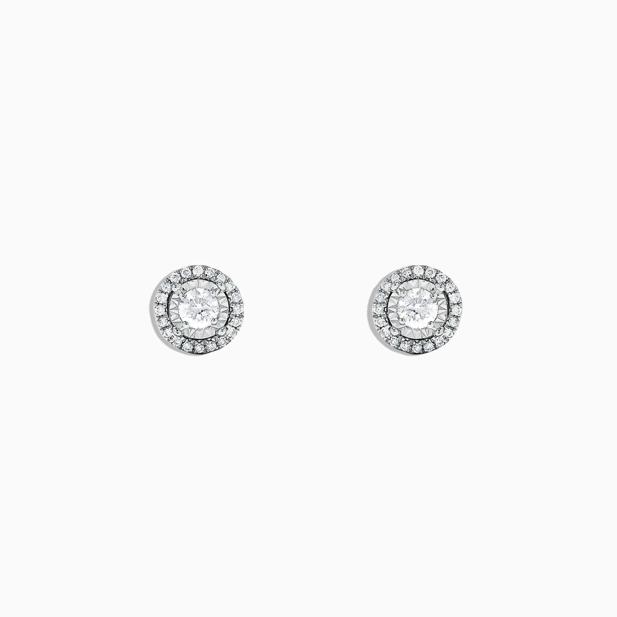 Pave Classica 14K White Gold Diamond Halo Stud Earrings, 0.35 TCW sold by Effy