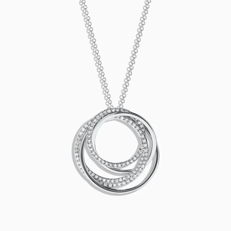 Pave Classica 14K White Gold Diamond Pendant, 0.41 TCW sold by Effy