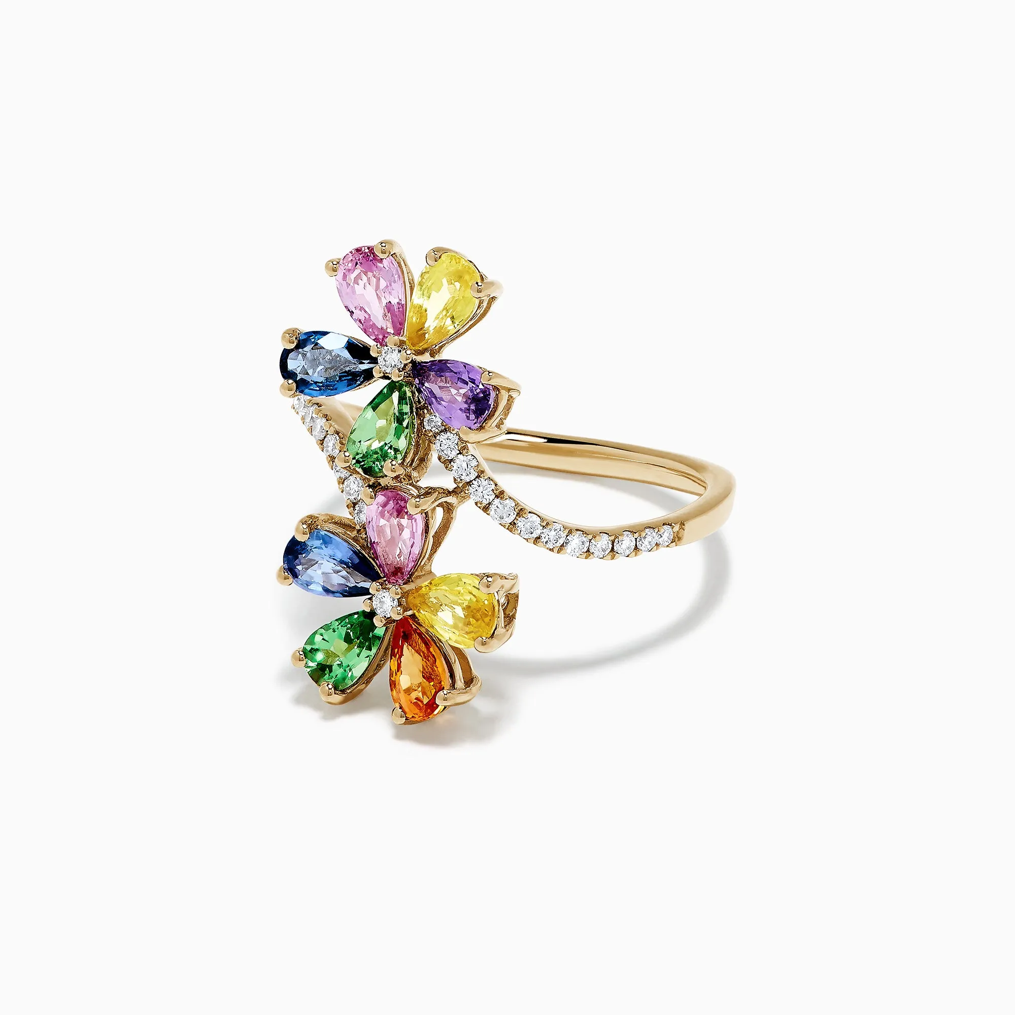 Watercolors 14K Gold Multi Sapphire and Diamond Floral Ring, 3.03 TCW sold by Effy product image thumbnail 2