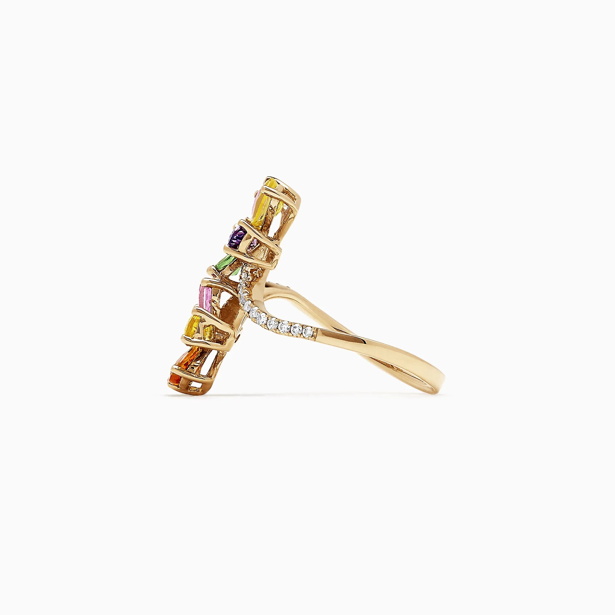 Watercolors 14K Gold Multi Sapphire and Diamond Floral Ring, 3.03 TCW sold by Effy product image thumbnail 3